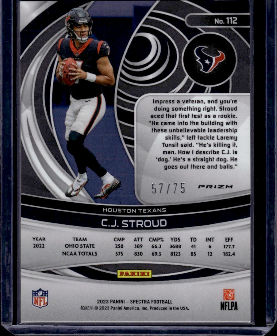 2023 Panini Spectra Football C.J. Stroud RC 57/75