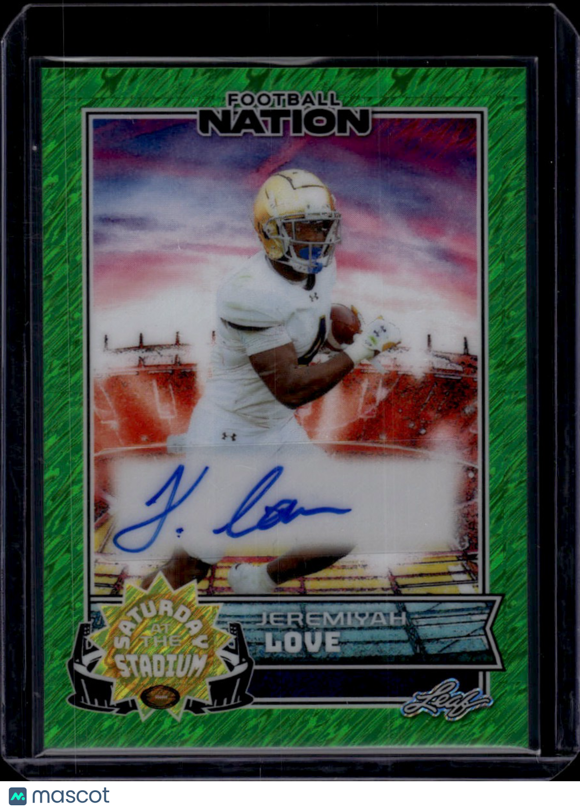 2025 Leaf Football Nation Saturday in the Stadium Jeremiyah Love 1/1 Auto