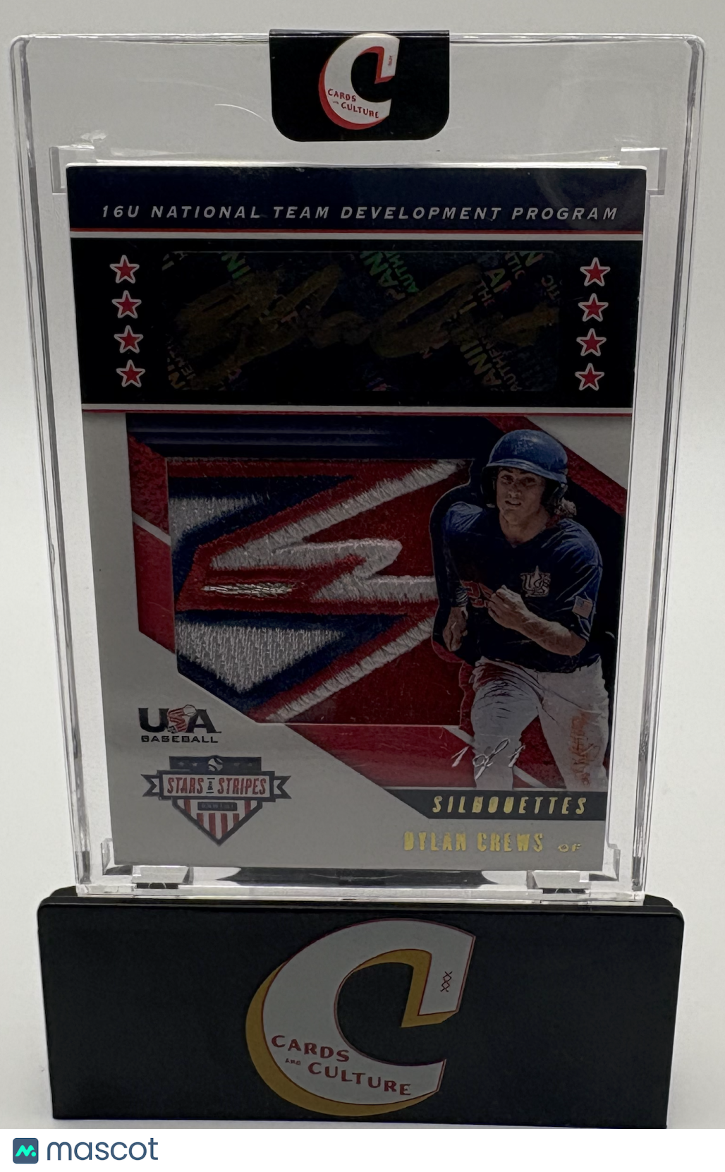 2019 Panini USA Baseball Stars & Stripes Silhouettes Dylan Crews Patch Auto 1/1