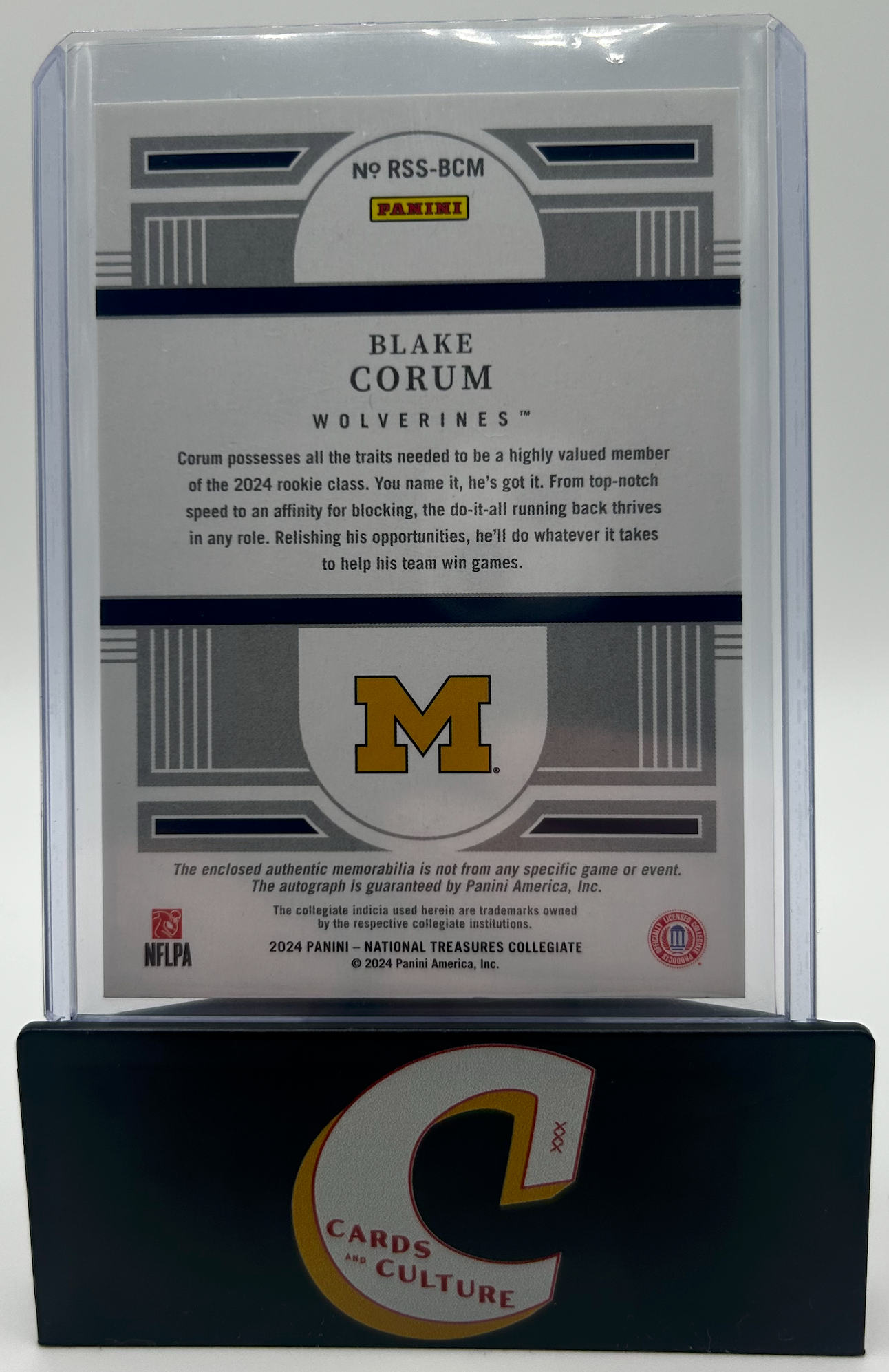 2024 Panini National Treasures Collegiate Blake Corum RPA /75