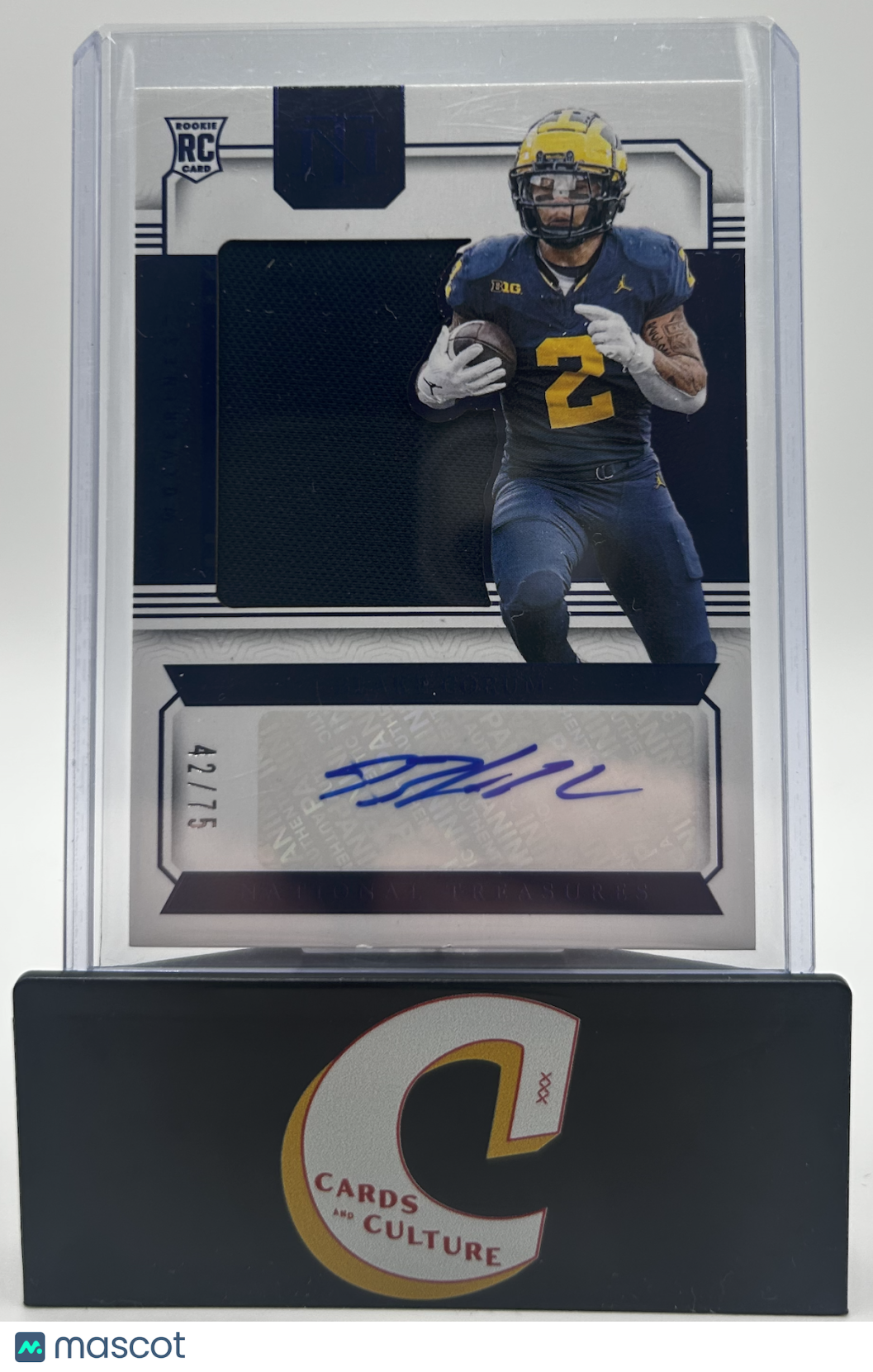 2024 Panini National Treasures Collegiate Blake Corum RPA /75