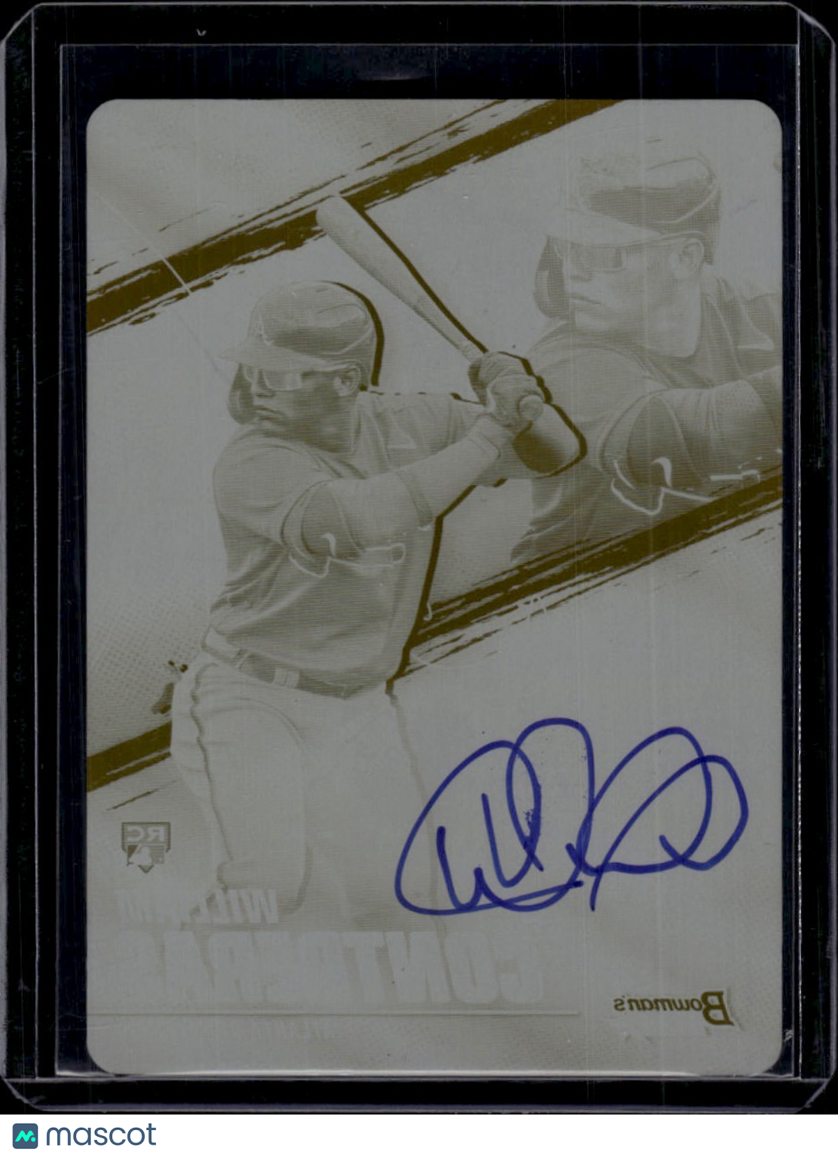2021 Bowman's Best Topps William Contreras Yellow Printing Plate Auto 1/1