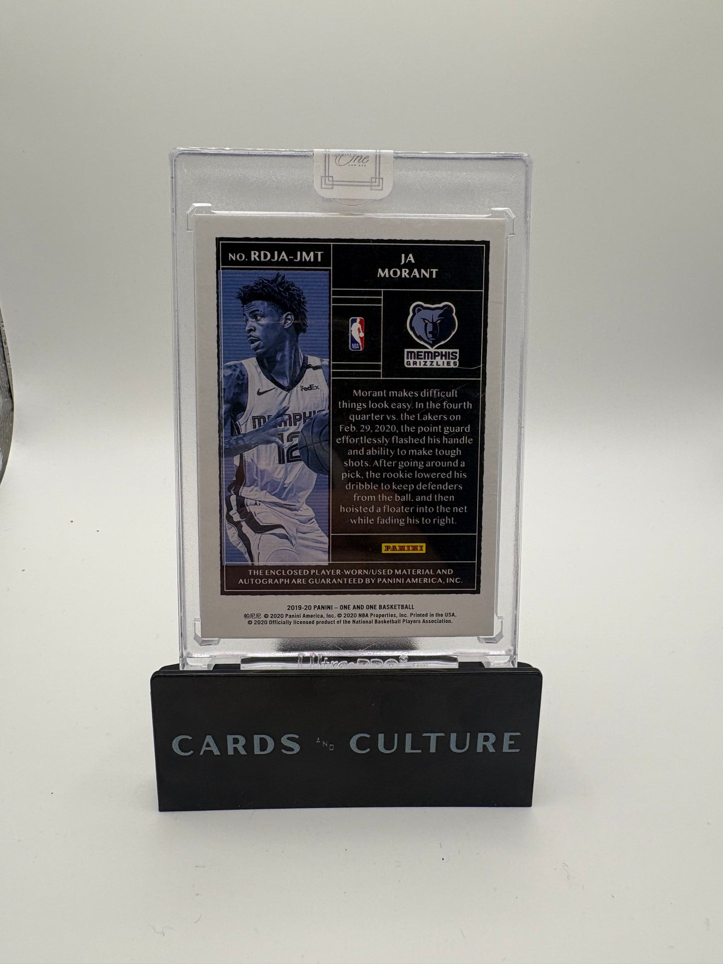 2019 Panini One and One Basketball Ja Morant RPA /49 SEALED
