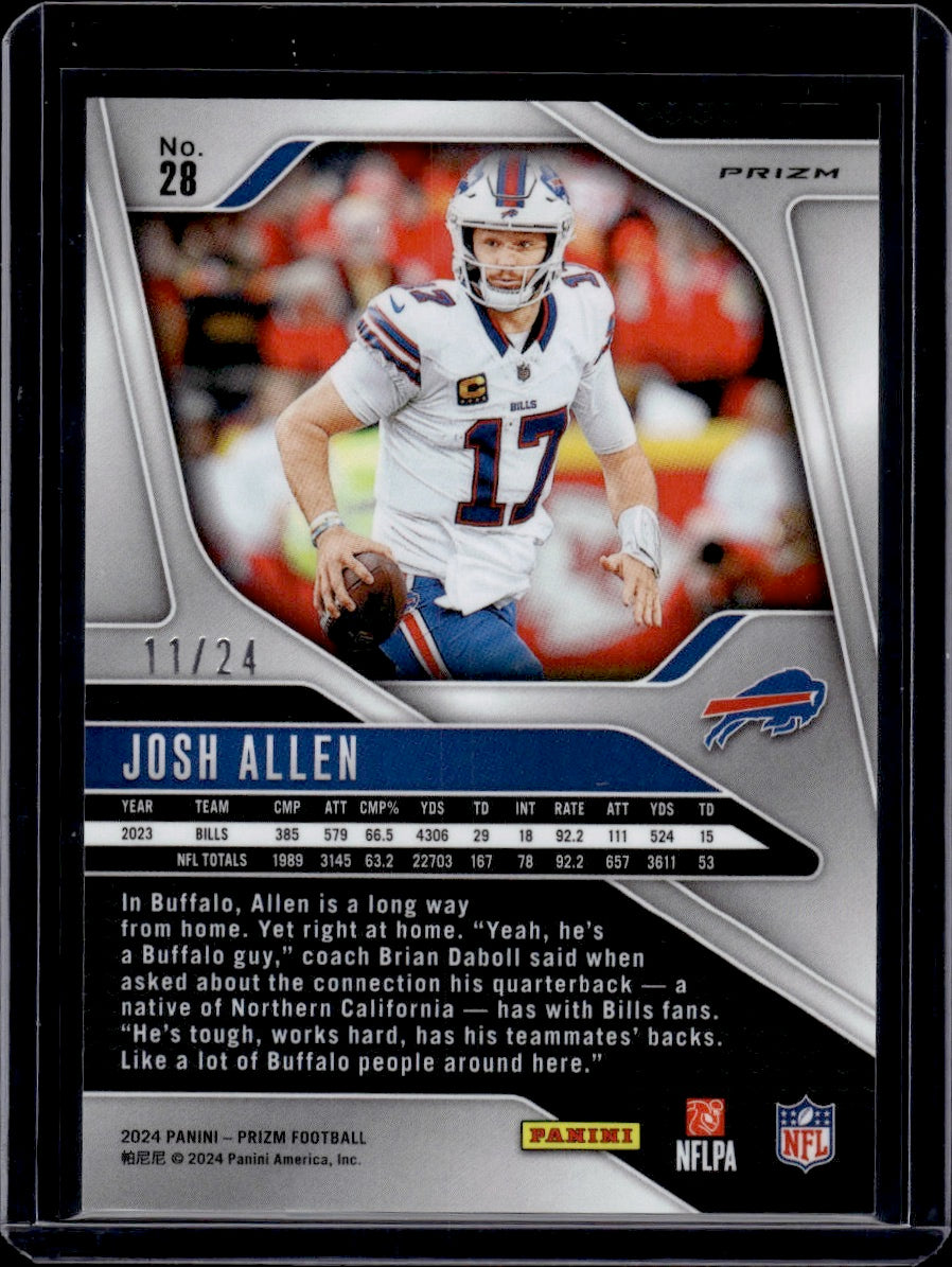 2024 Panini Prizm Josh Allen Gold Shimmer 11/24