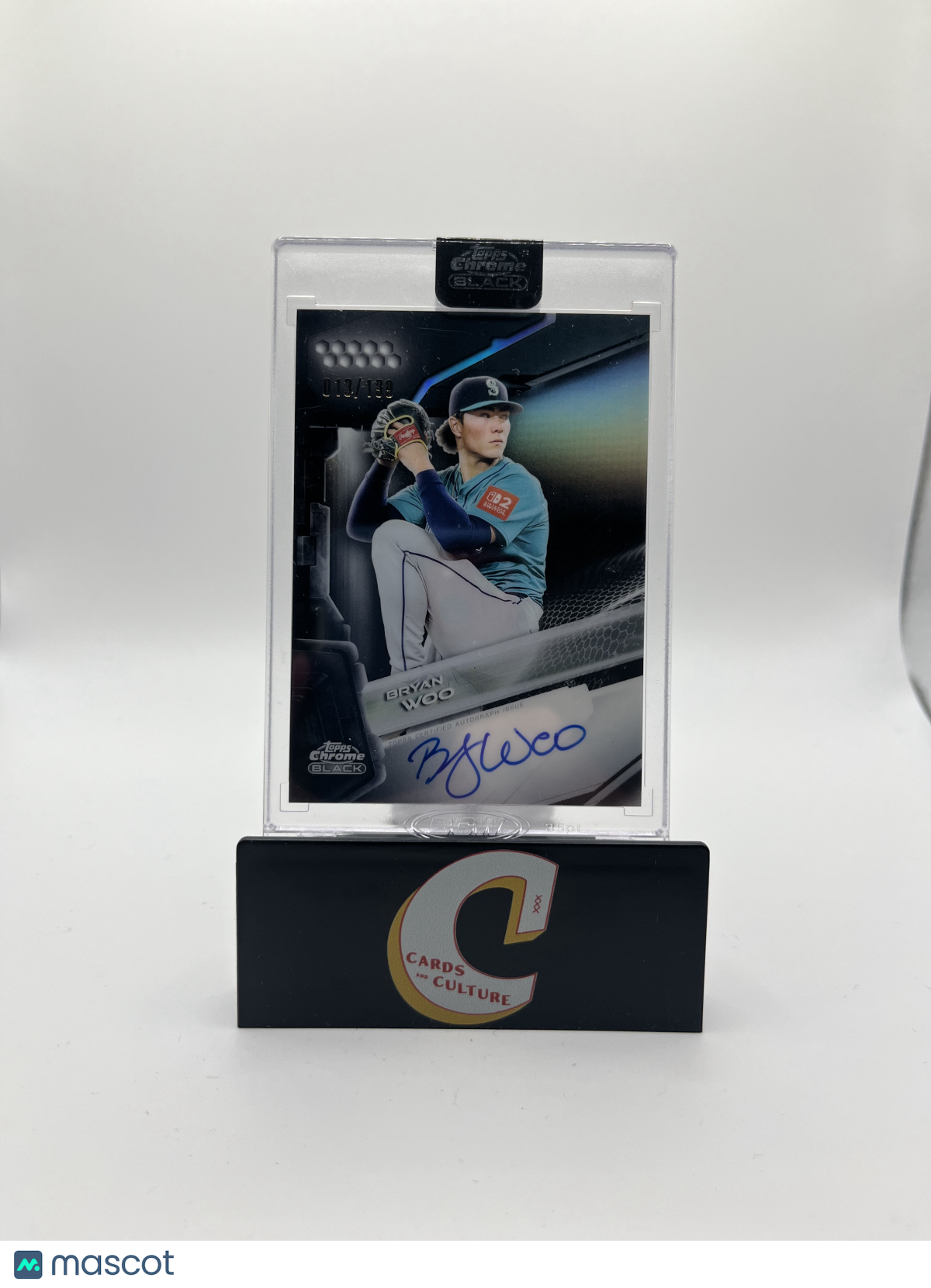 2026 Topps Chrome Black Bryan Woo /199 Refractor On Auto