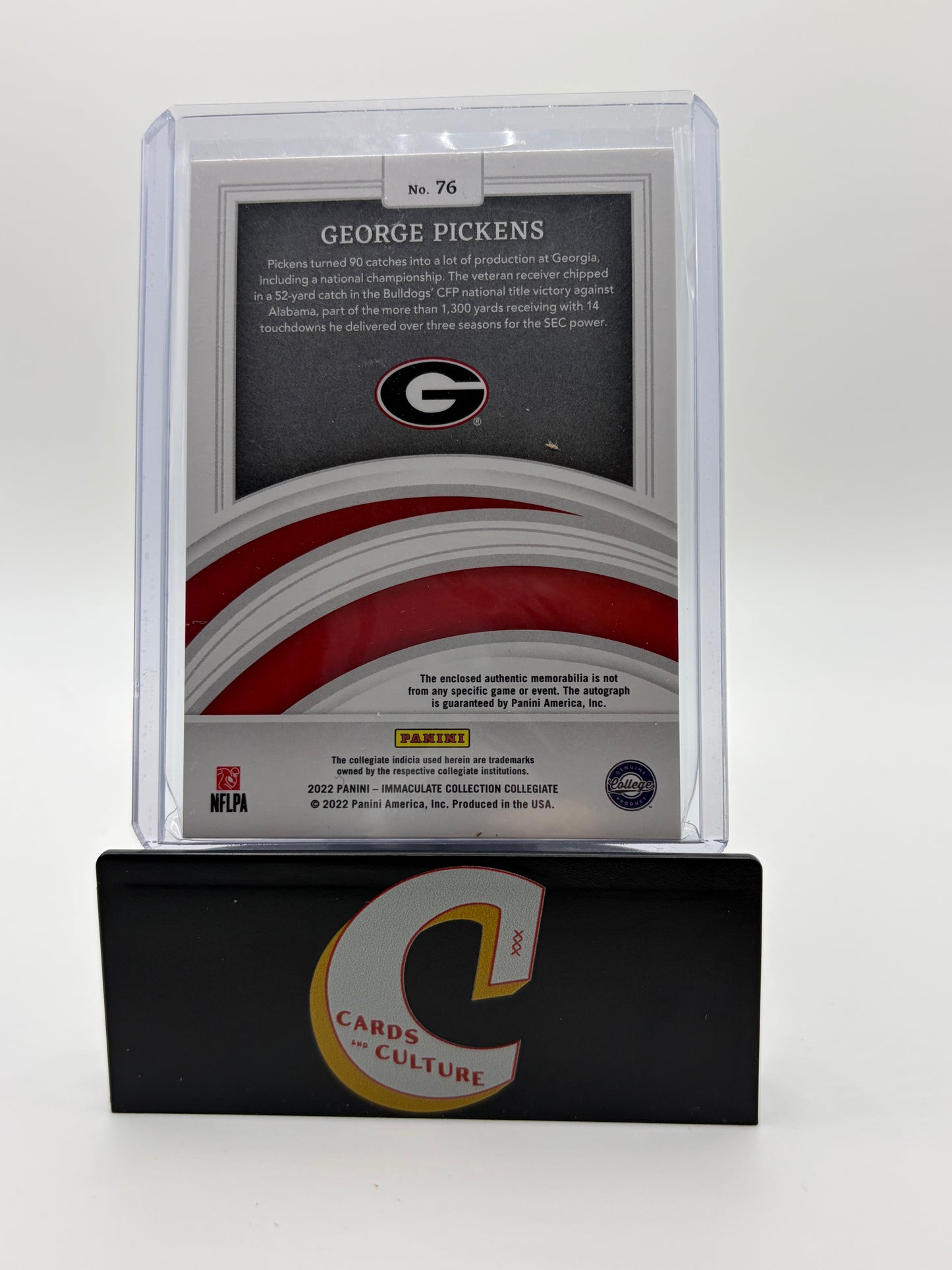 2022 Panini Immaculate Collection Collegiate George Pickens RPA /49