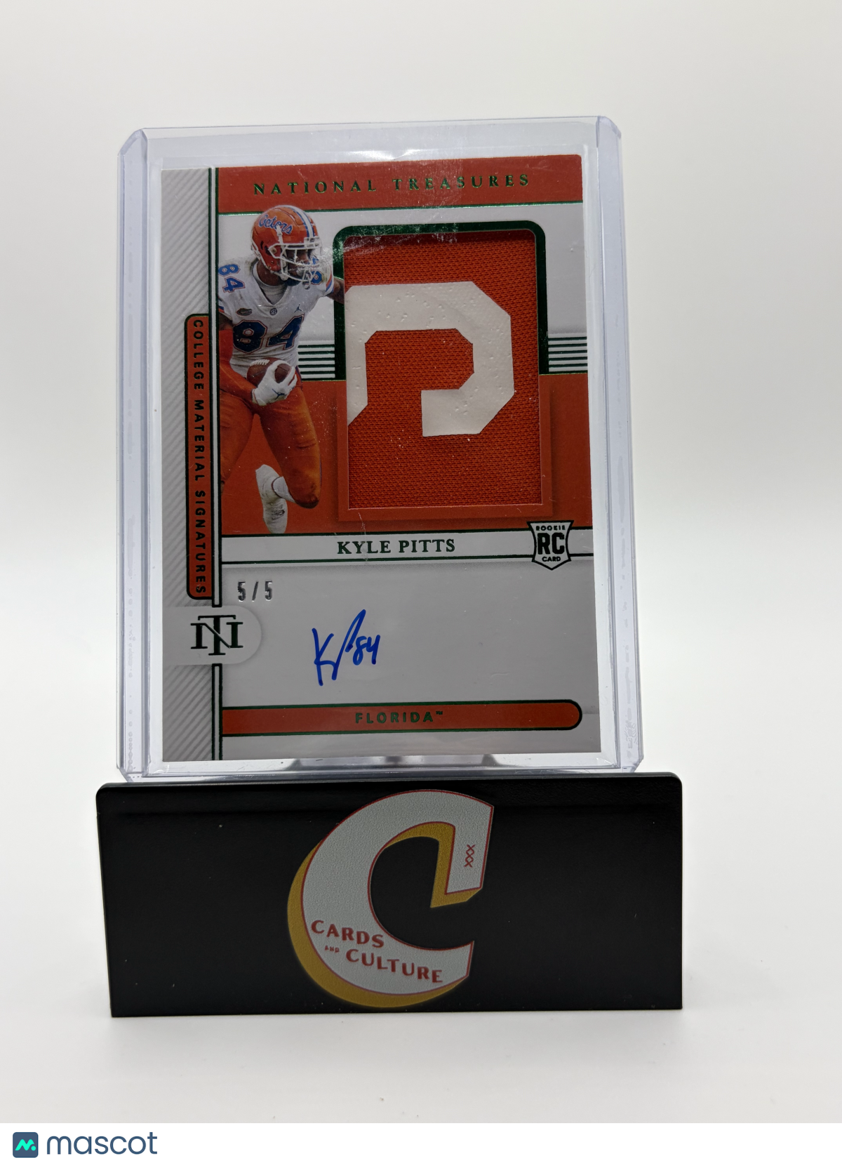 2021 Panini National Treasures Collegiate Kyle Pitts Green RPA 5/5