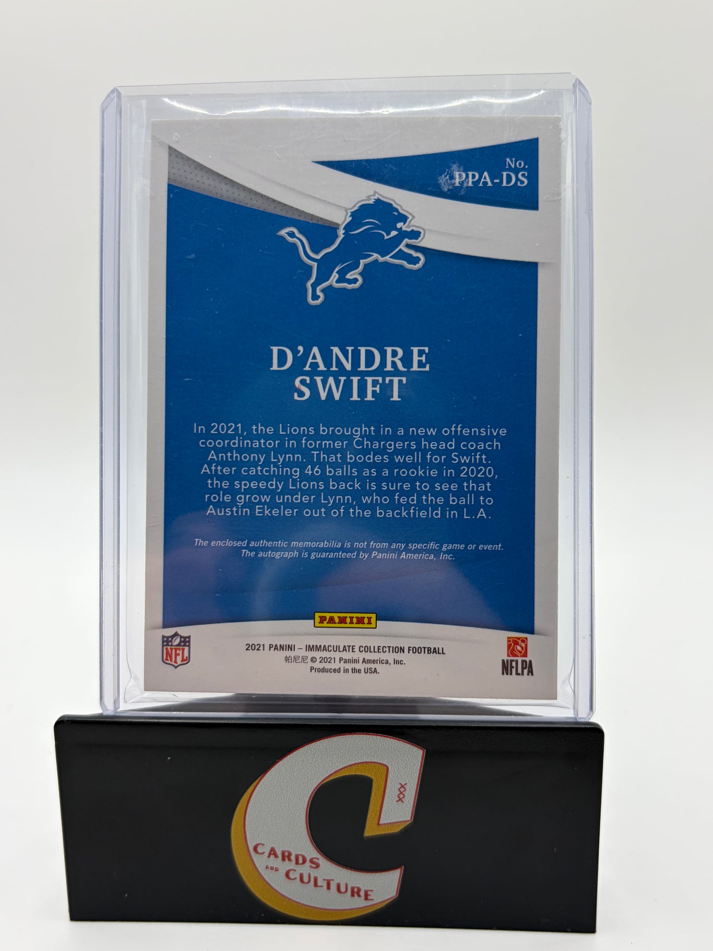 2021 Panini Immaculate Collection D'Andre Swift /10 Patch Auto