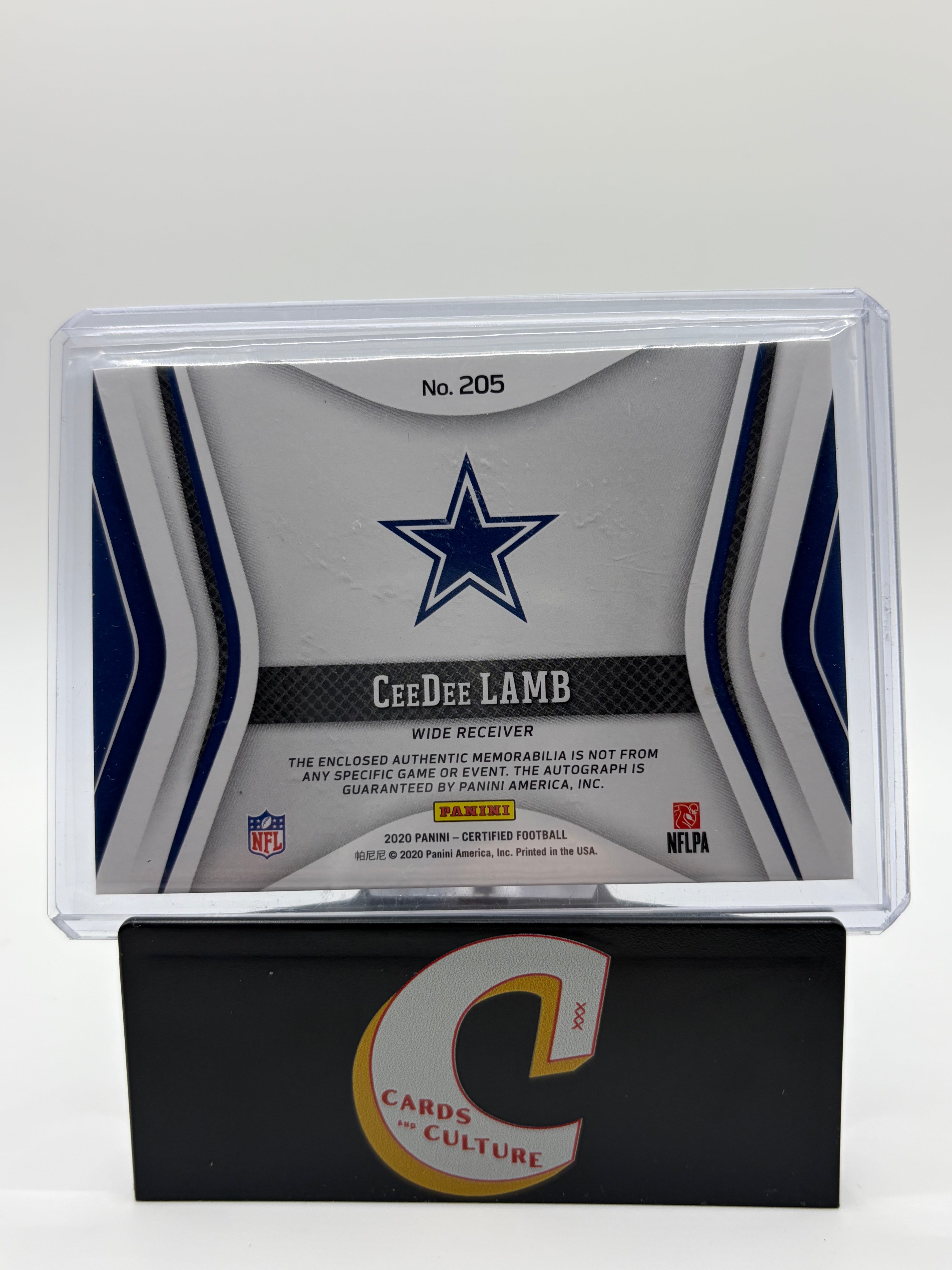 2020 Panini Certified Freshman Fabric CeeDee Lamb RPA/249
