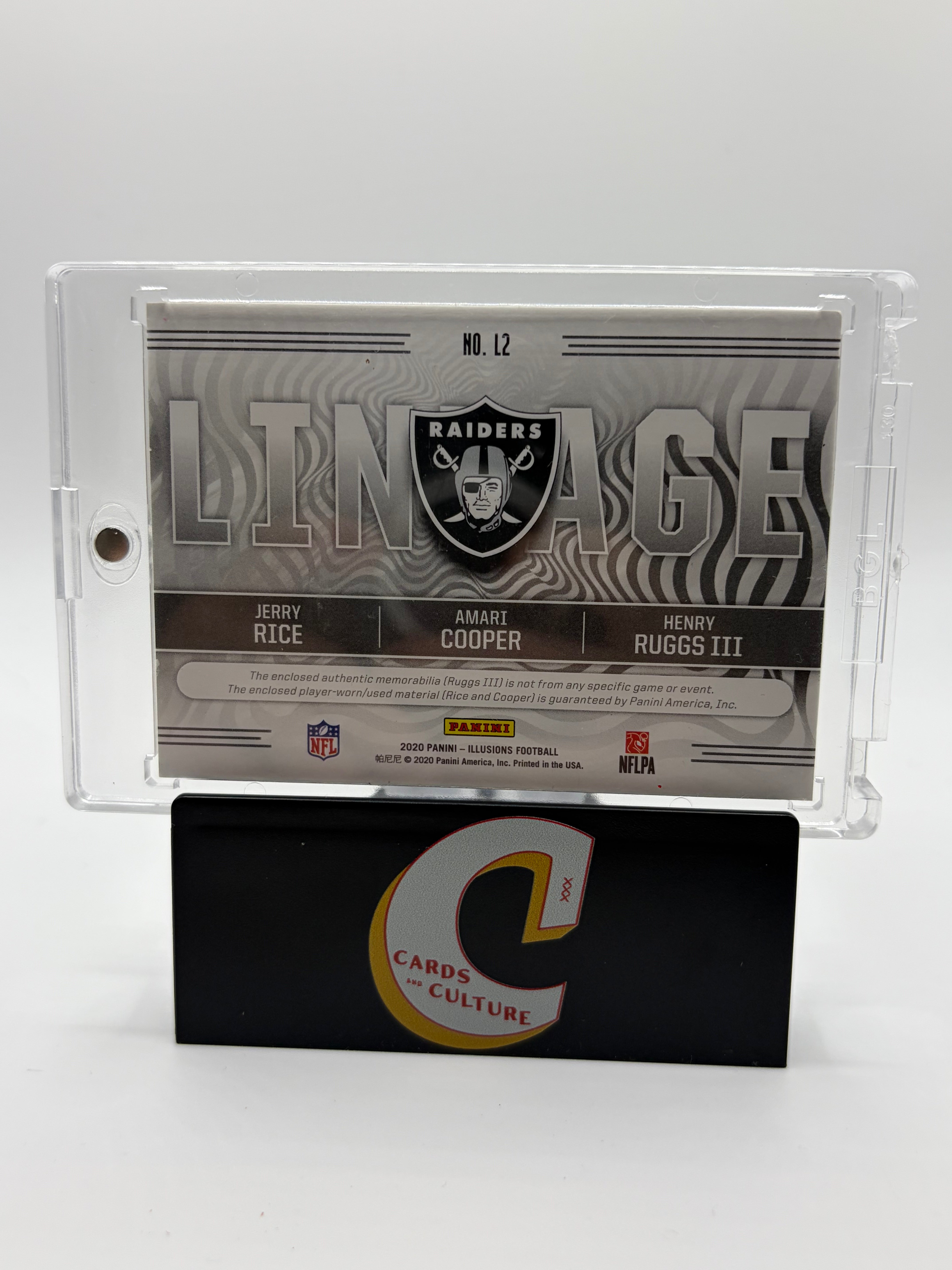 2020 Panini Illusions Lineage Henry Ruggs Jerry Rice Amari Cooper NFL Shield 1/1