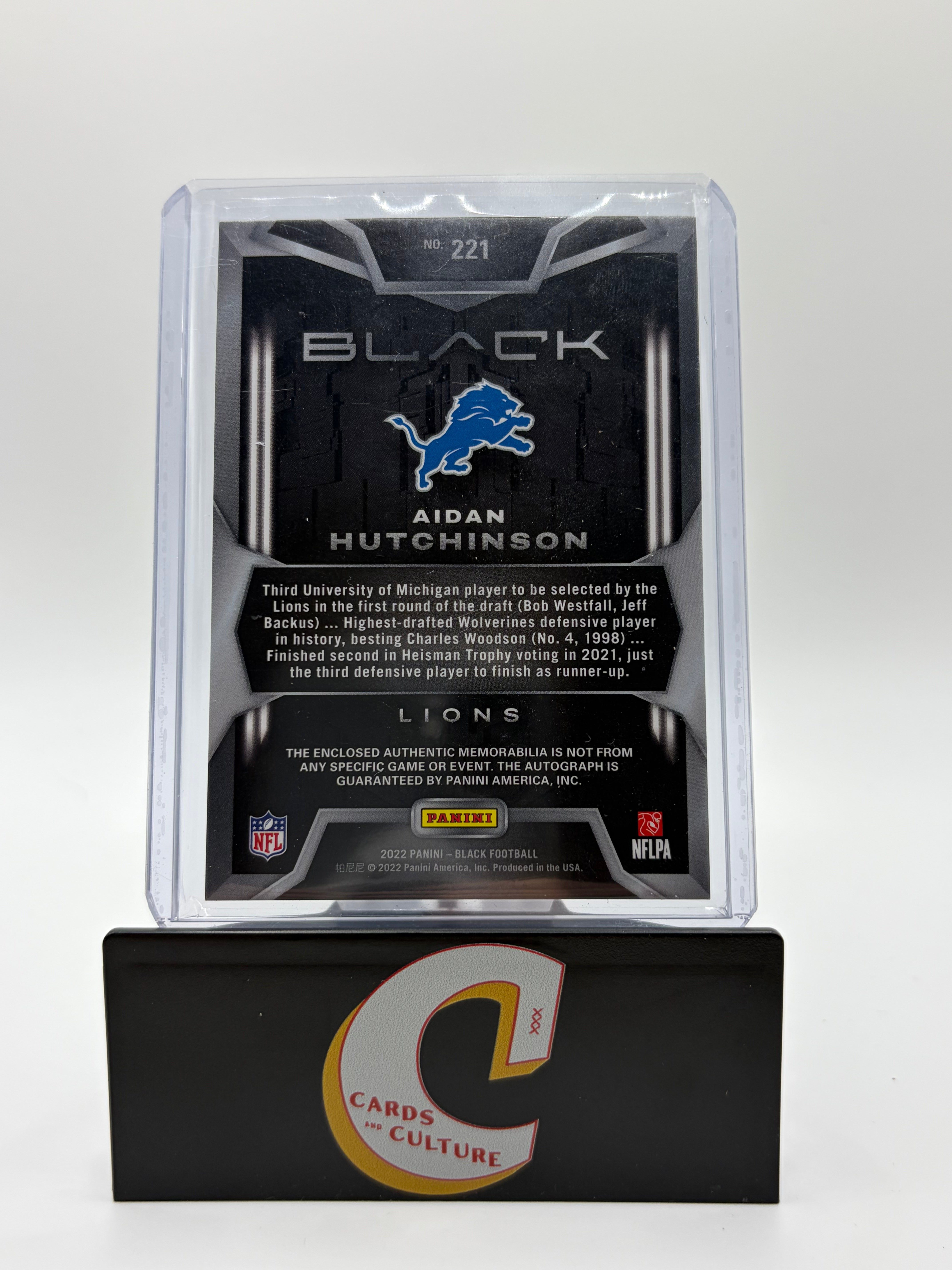 2022 Panini Black Aidan Hutchinson RPA /99