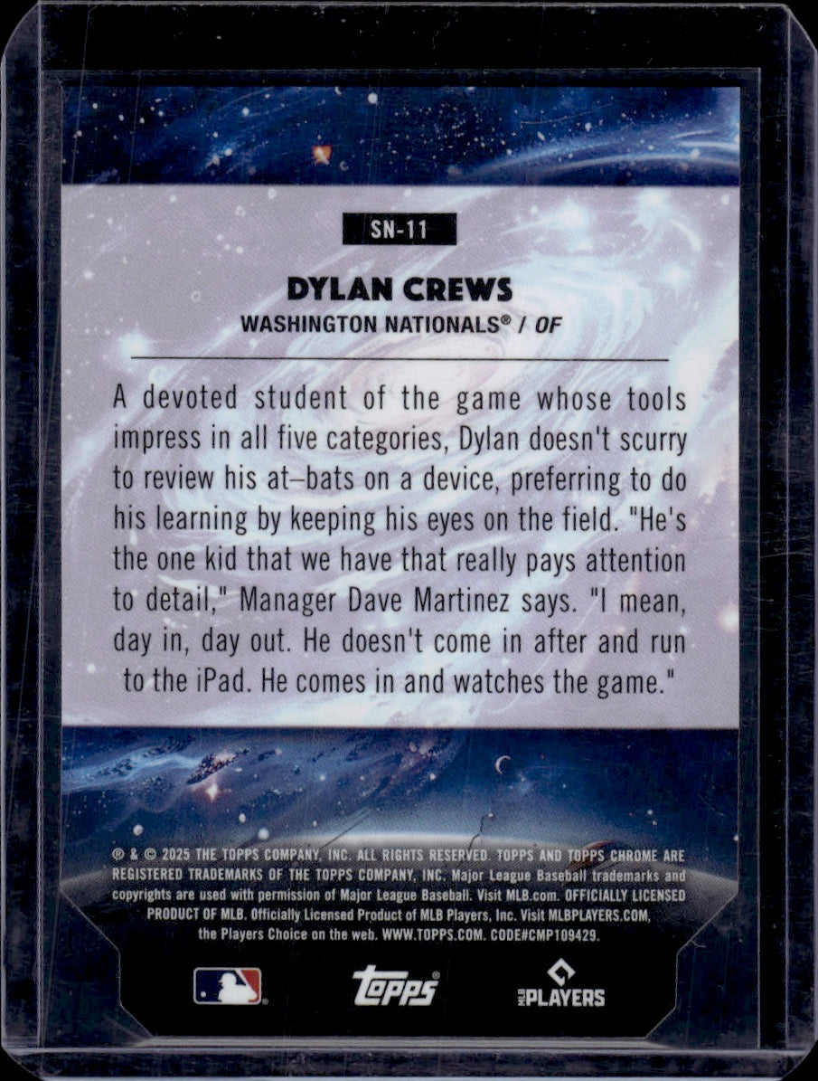 2025 Topps Chrome Stella Nova Dylan Crews Black /10 RC