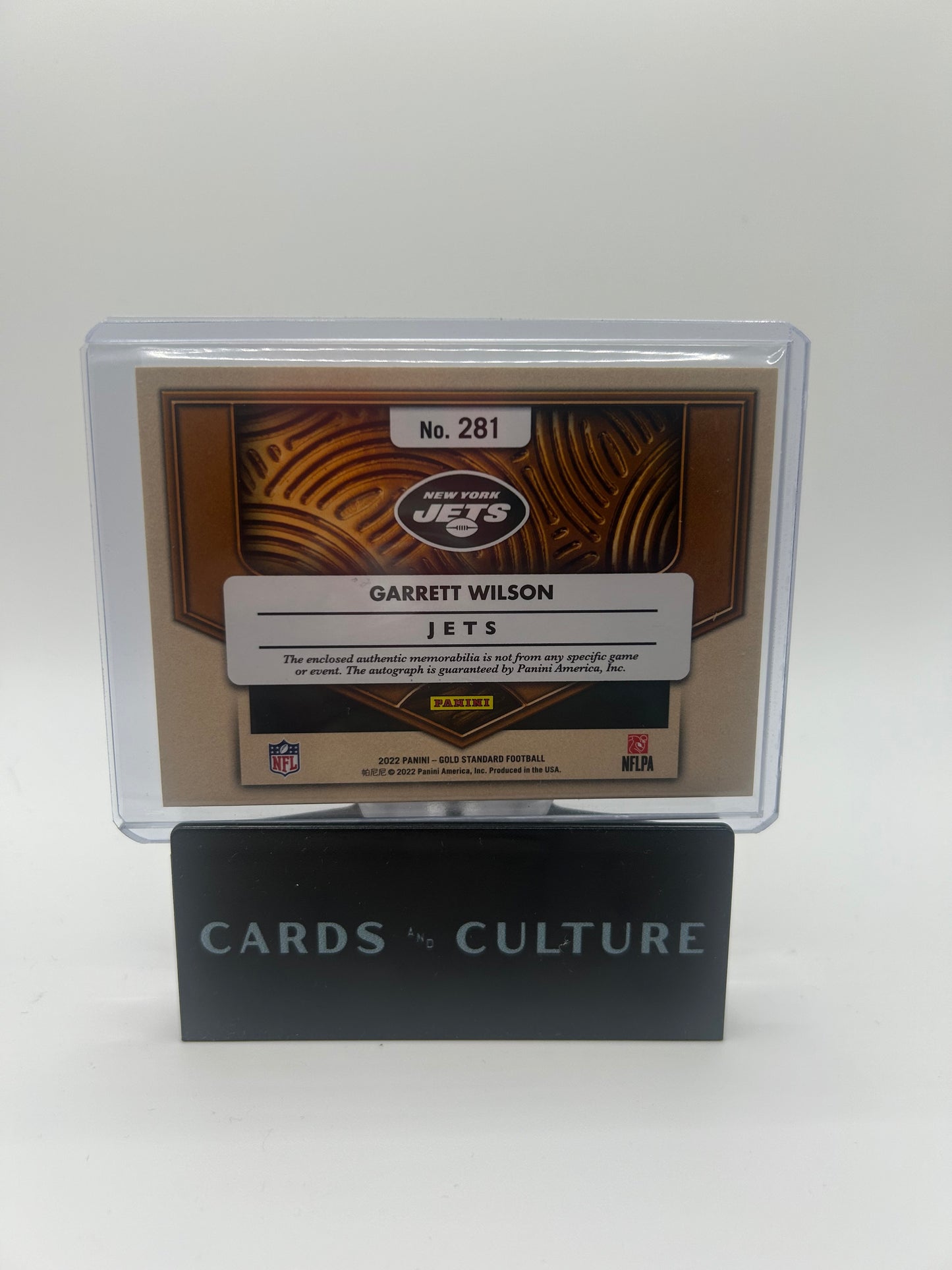 2022 Panini Gold Standard Garrett Wilson 149/149 Triple Relic RC Memorabilia