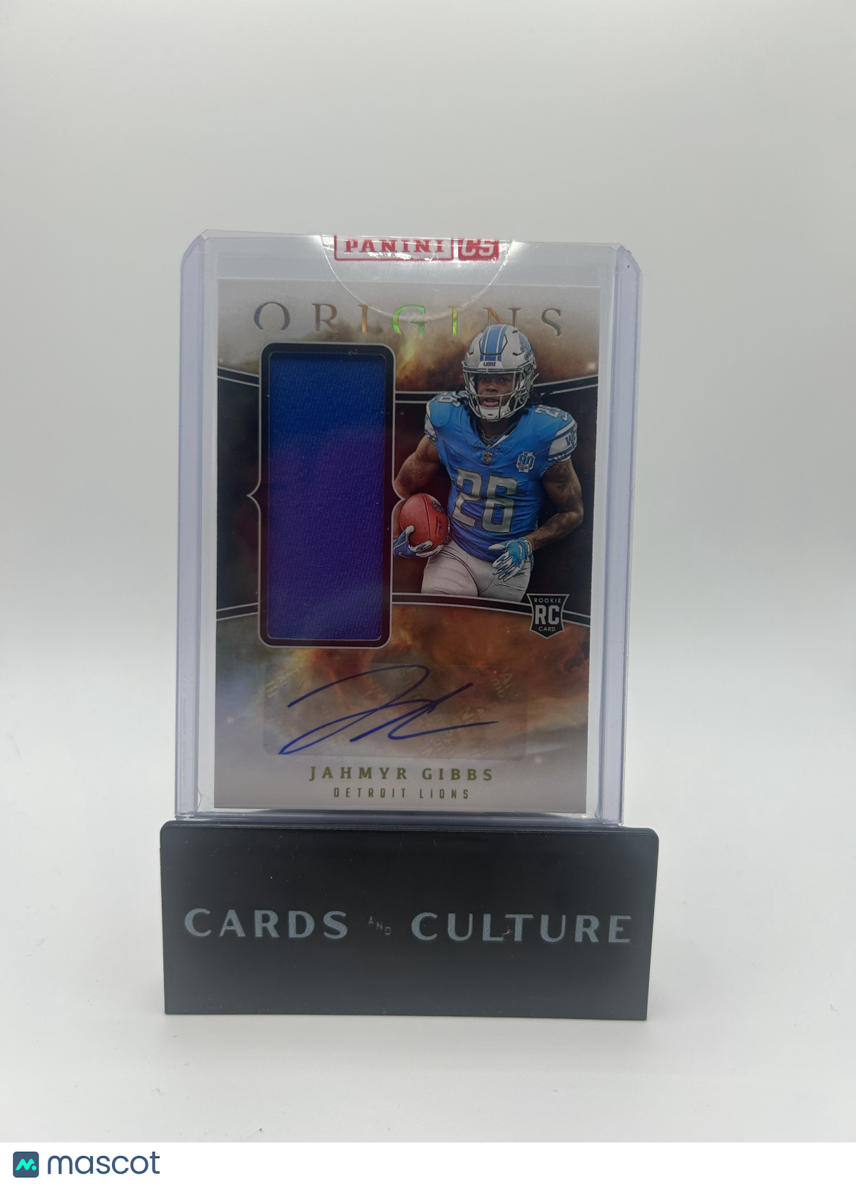 2023 Panini Origins Jahmyr Gibbs RC Rookie Jumbo Jersey Autograph