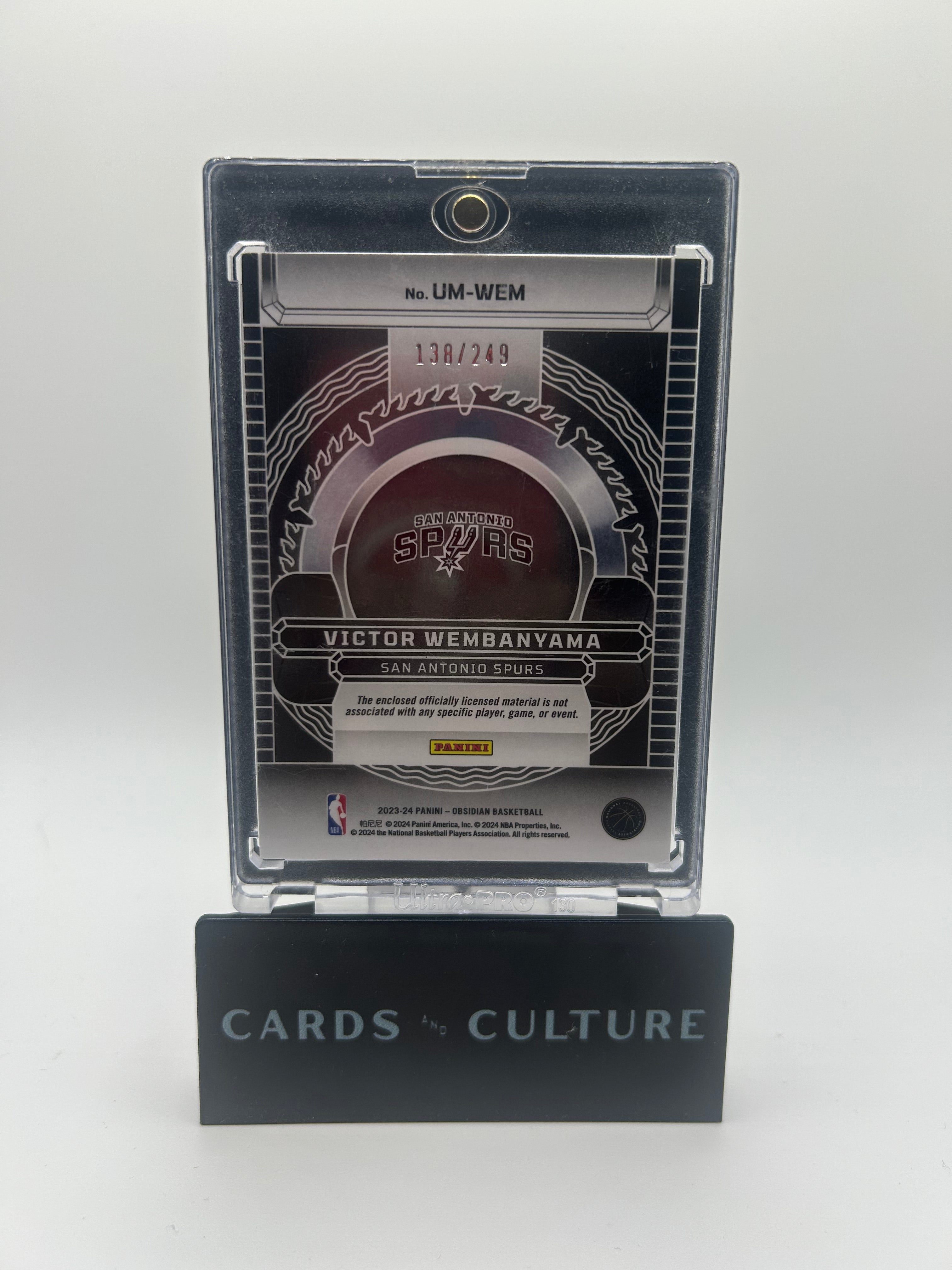 2024 Panini Obsidian Unbreakable Victor Wembanyama RC 138/249 Memorabilia
