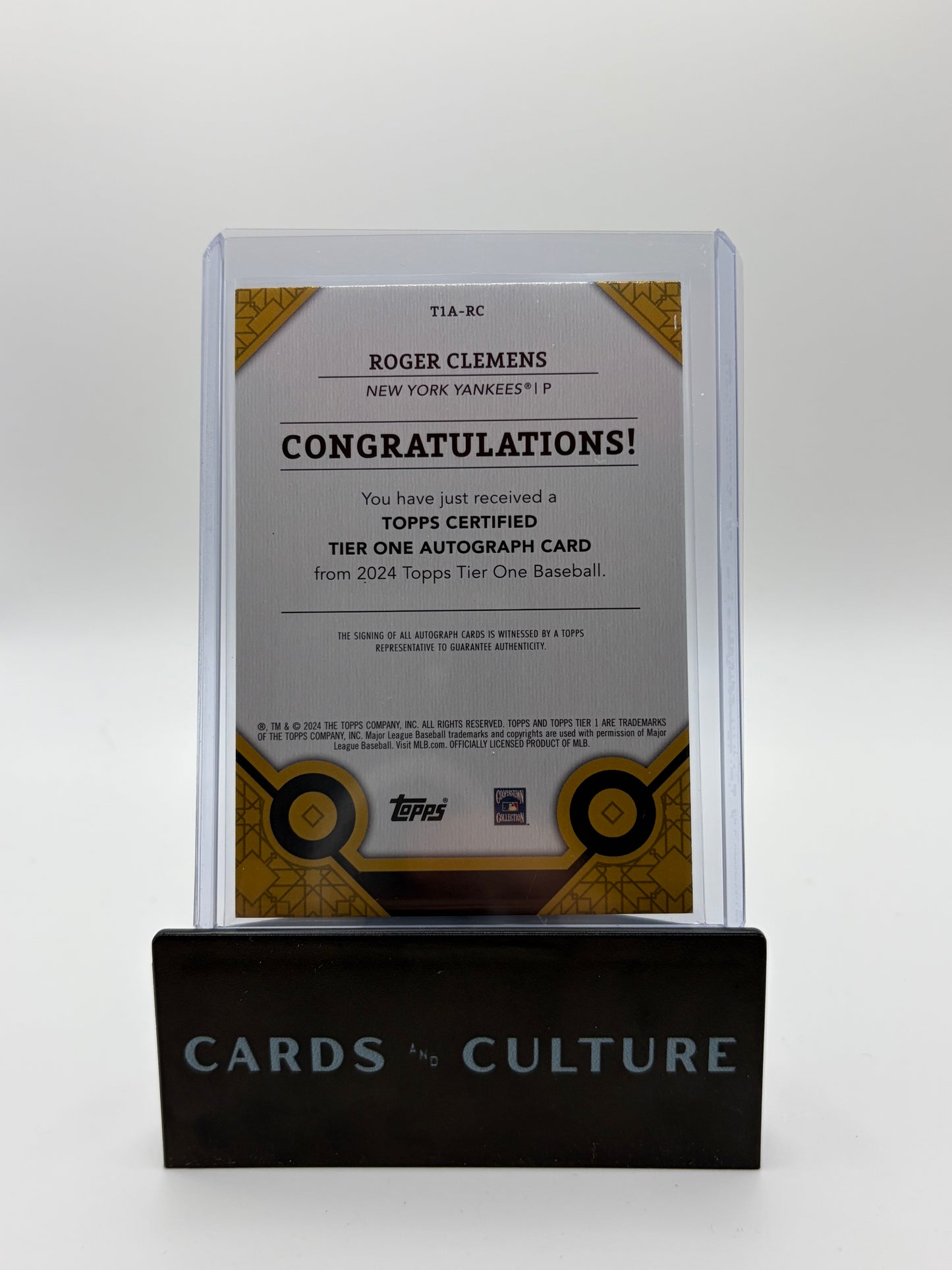 2024 Topps Tier One Roger Clemens Blue /25 Auto