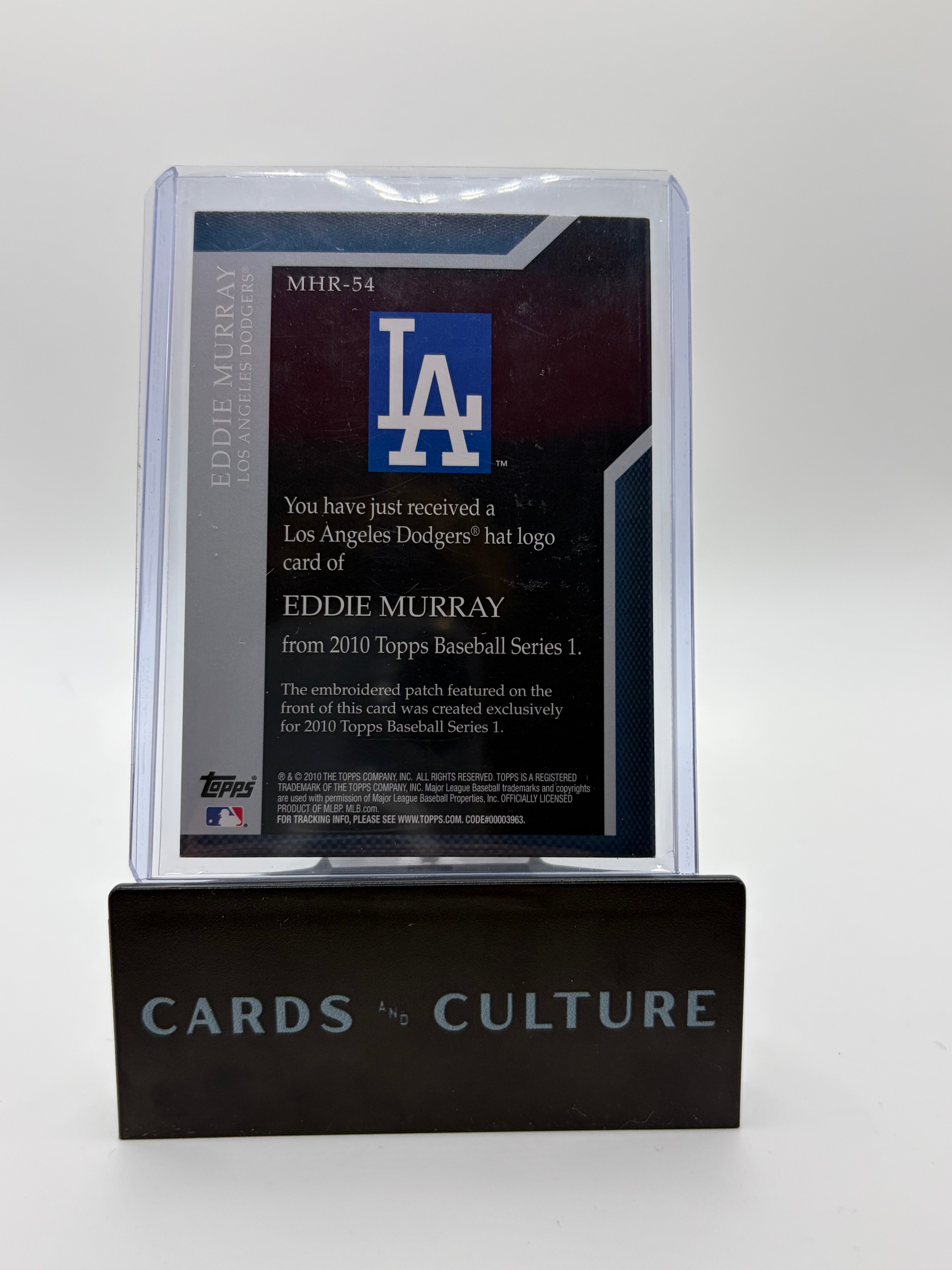 2010 Topps Baseball Series 1 Eddie Murray /99 Los Angeles Dodgers Hat Logo Patch