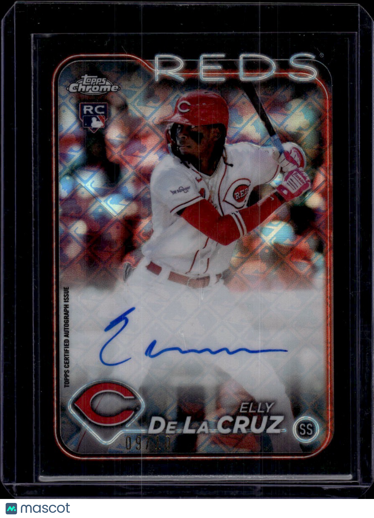 2024 Topps Chrome Elly De La Cruz Black Logofractor /10 Auto RC