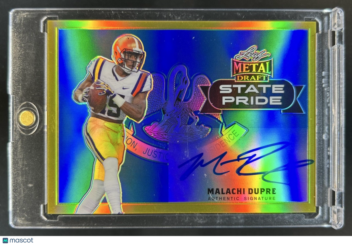 2017 Leaf Metal Draft Malachi Dupre State Pride Auto Gold Rookie RC #1/1 Tigers