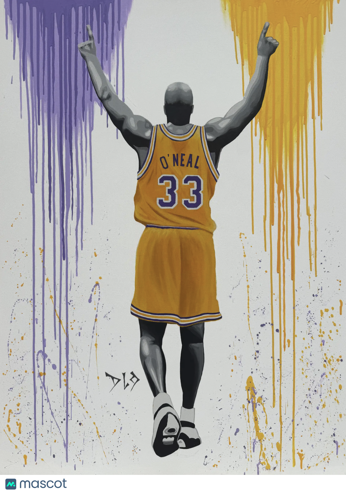 DLo LSU Oneal Jersey Shaq Original Painting 36x48