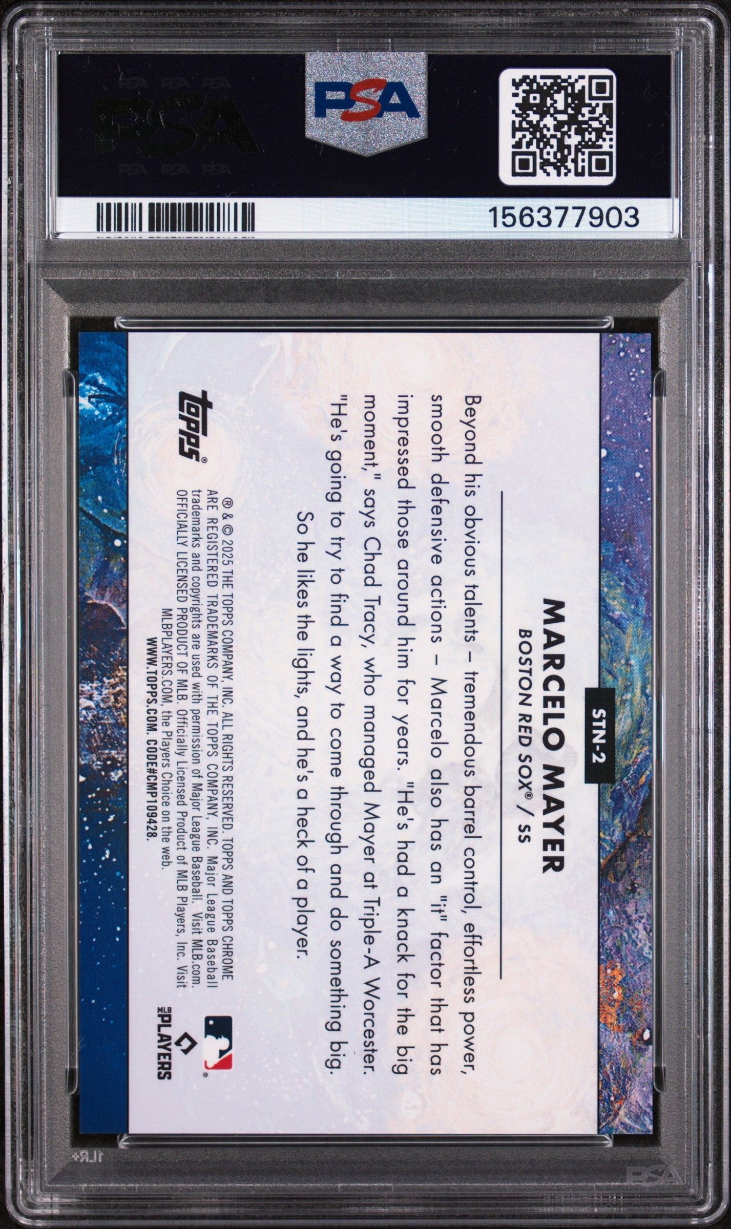 2025 Topps Cosmic Chrome Stars In The Night Marcelo Mayer PSA 10