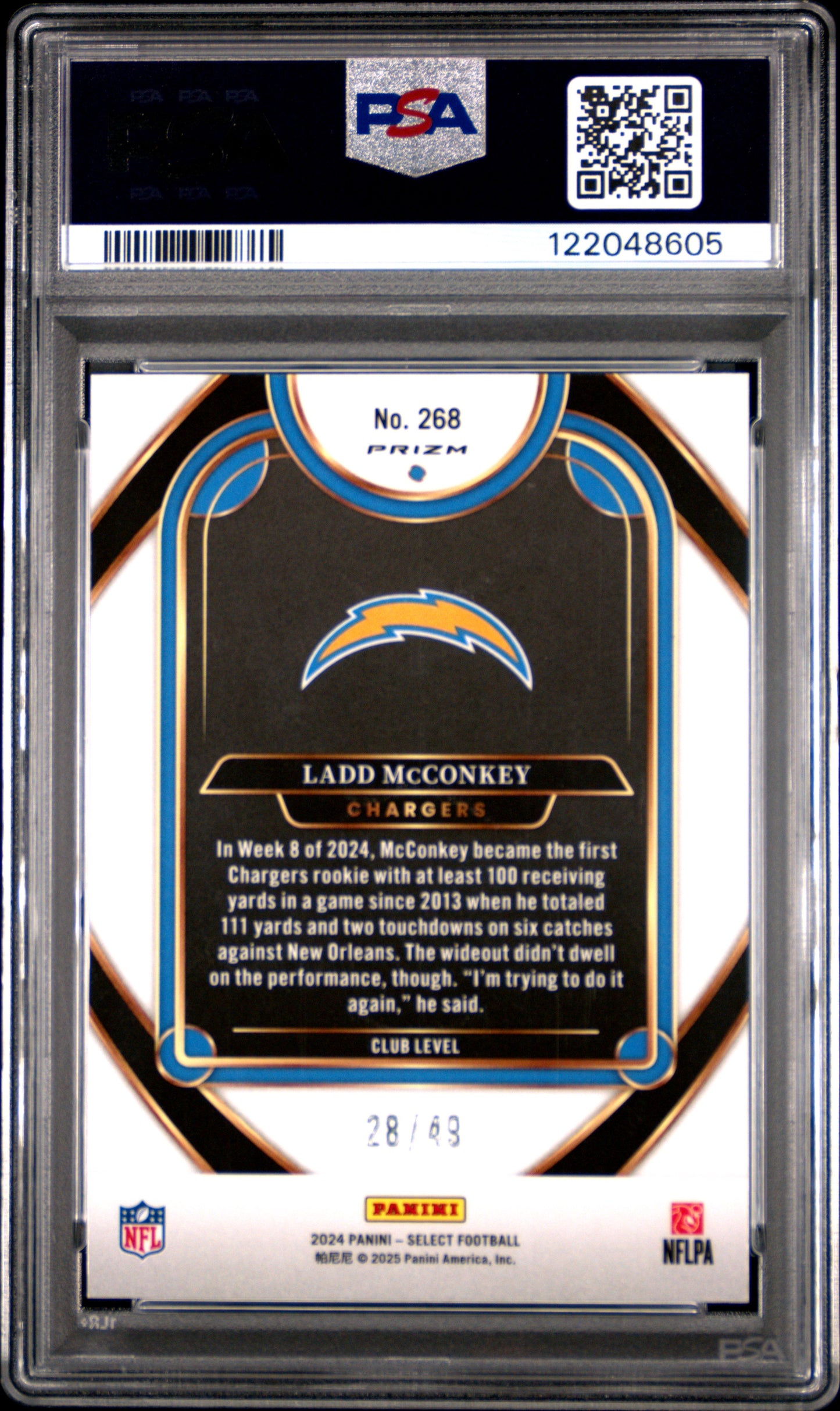 2024 Panini Select Ladd Mcconkey Red Disco PSA 10