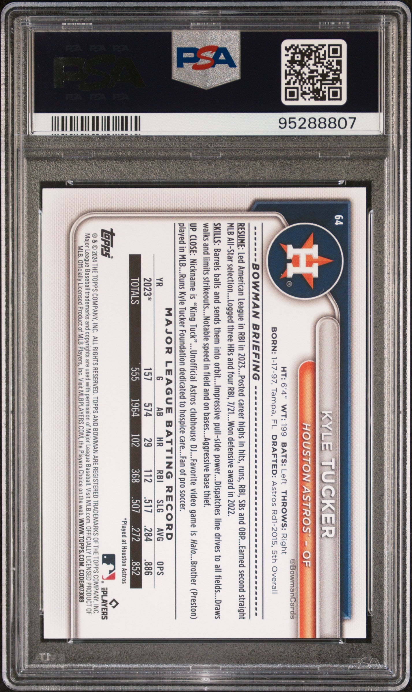 2024 Bowman Kyle Tucker Neon Green 208/399 PSA 10