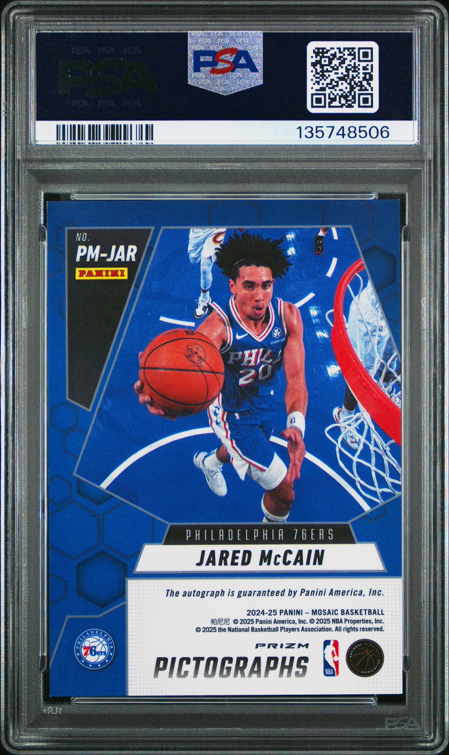 2024 Panini Mosaic Pictographs Mosaic Jared Mccain PSA 9