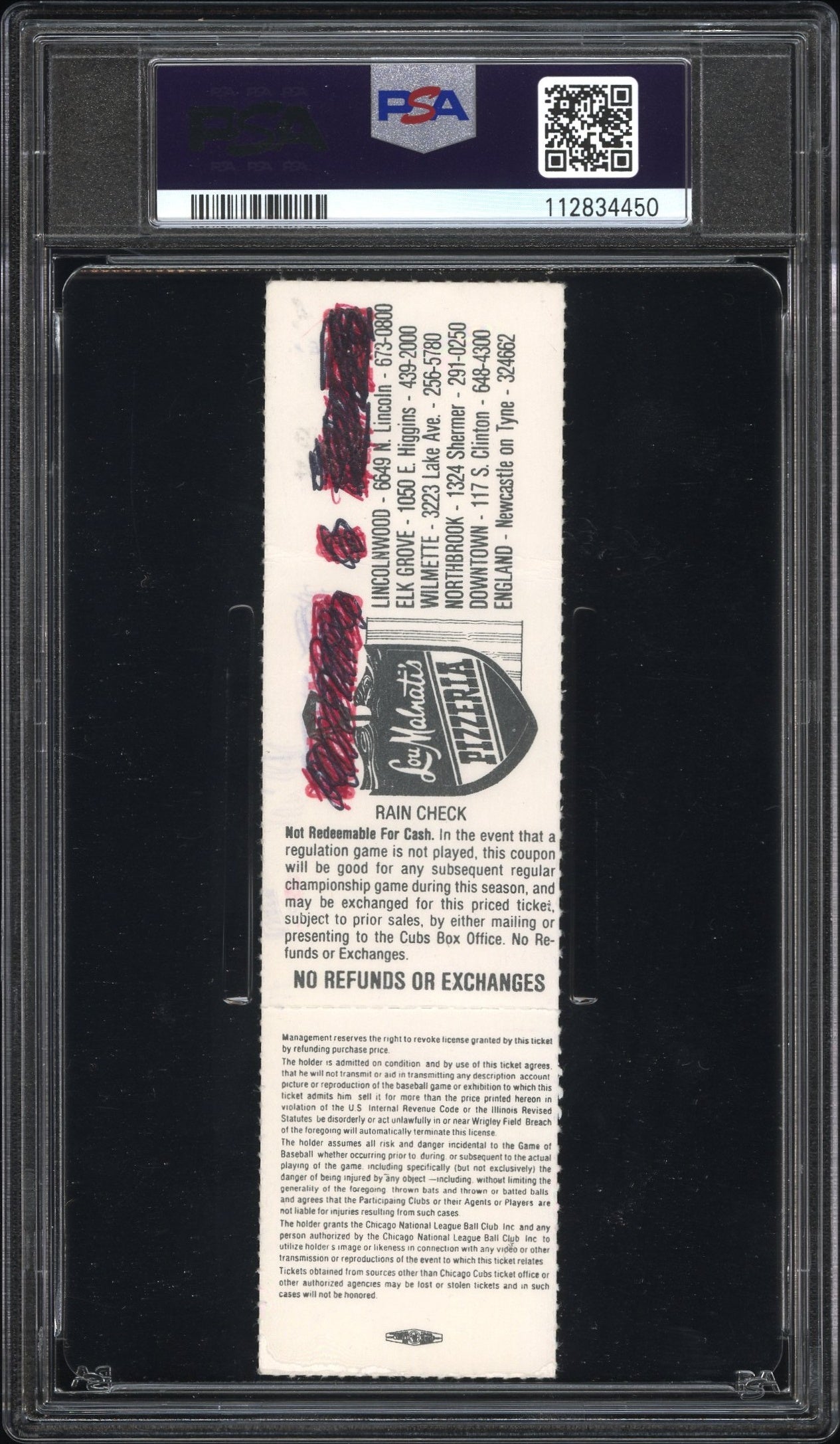 1984 Chicago Cubs-Full The "sandberg Game" PSA A