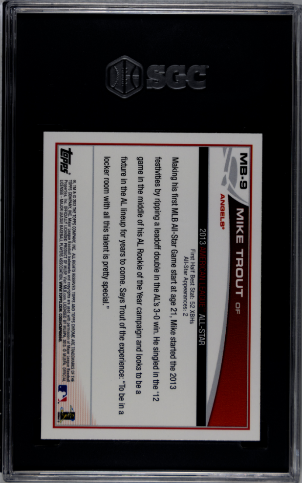 2013 Topps Chrome Update Mike Trout SGC 9.5