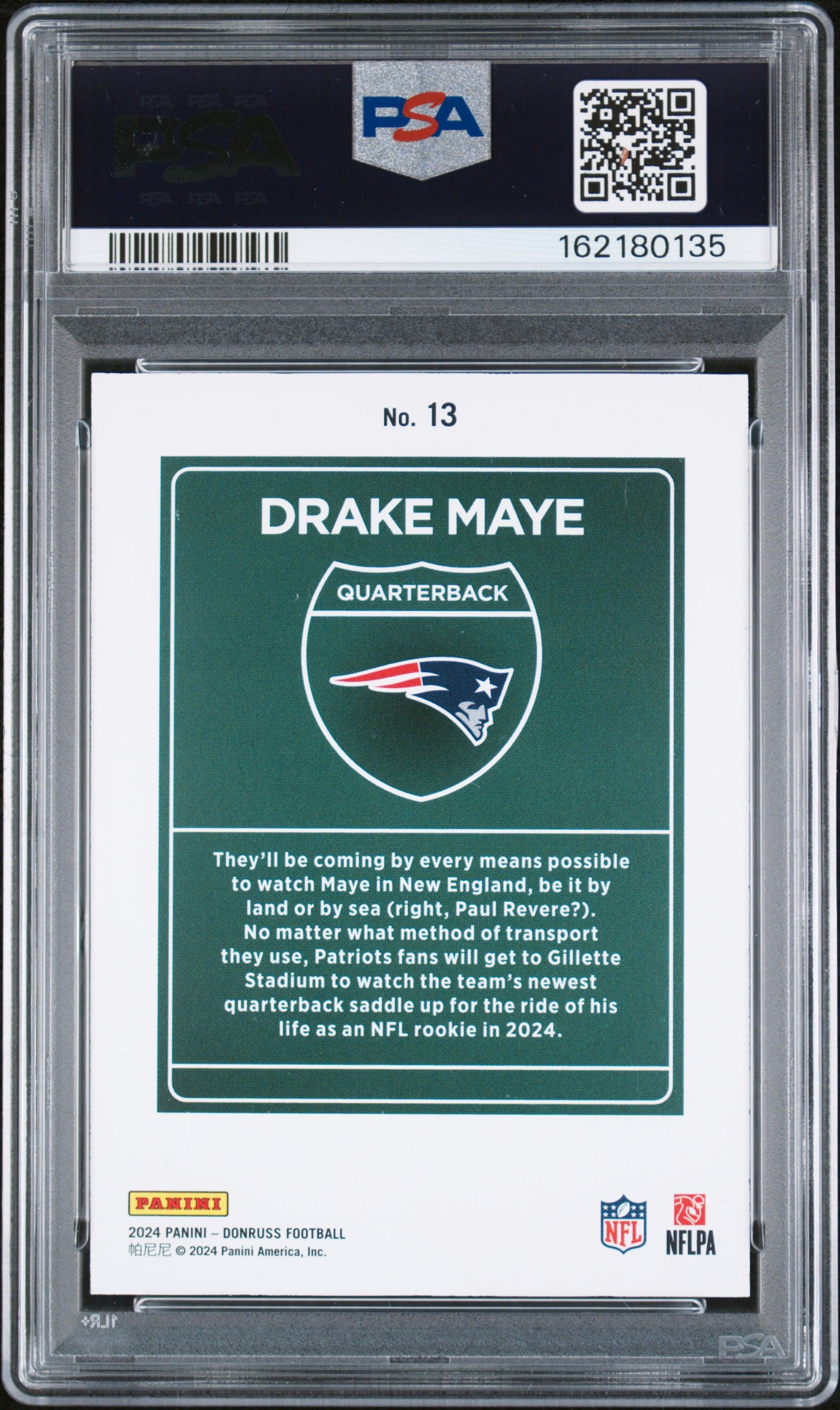 2024 Panini Donruss Downtown! Drake Maye PSA 9
