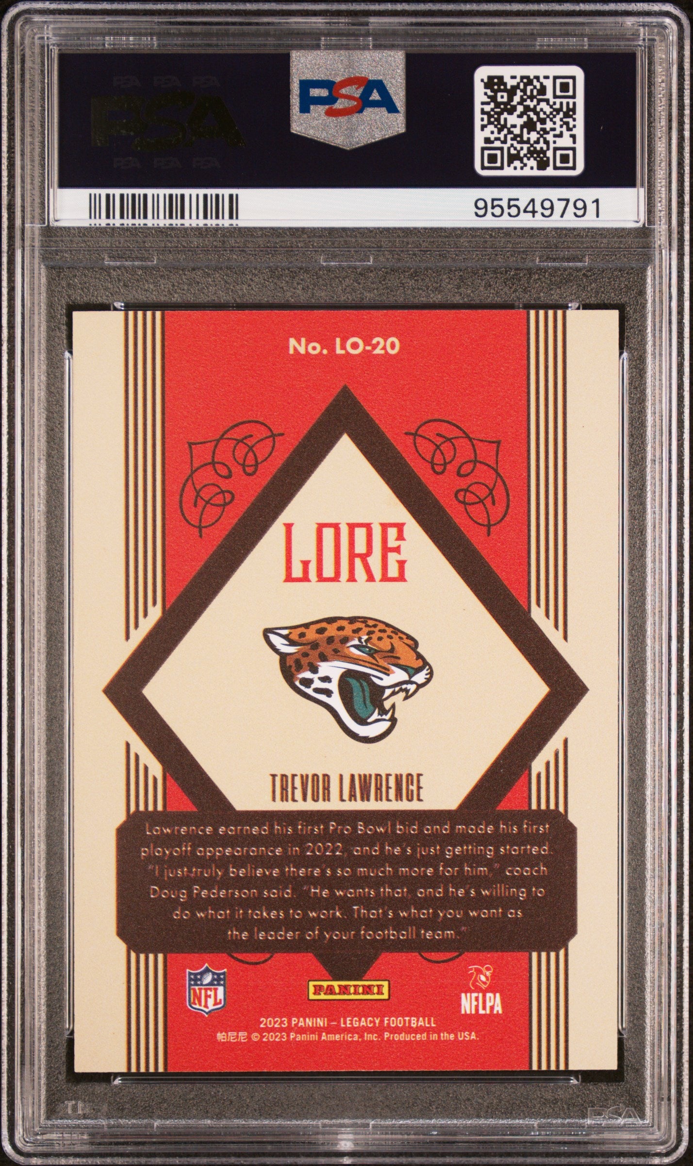 2023 Panini Legacy Lore Trevor Lawrence PSA 10