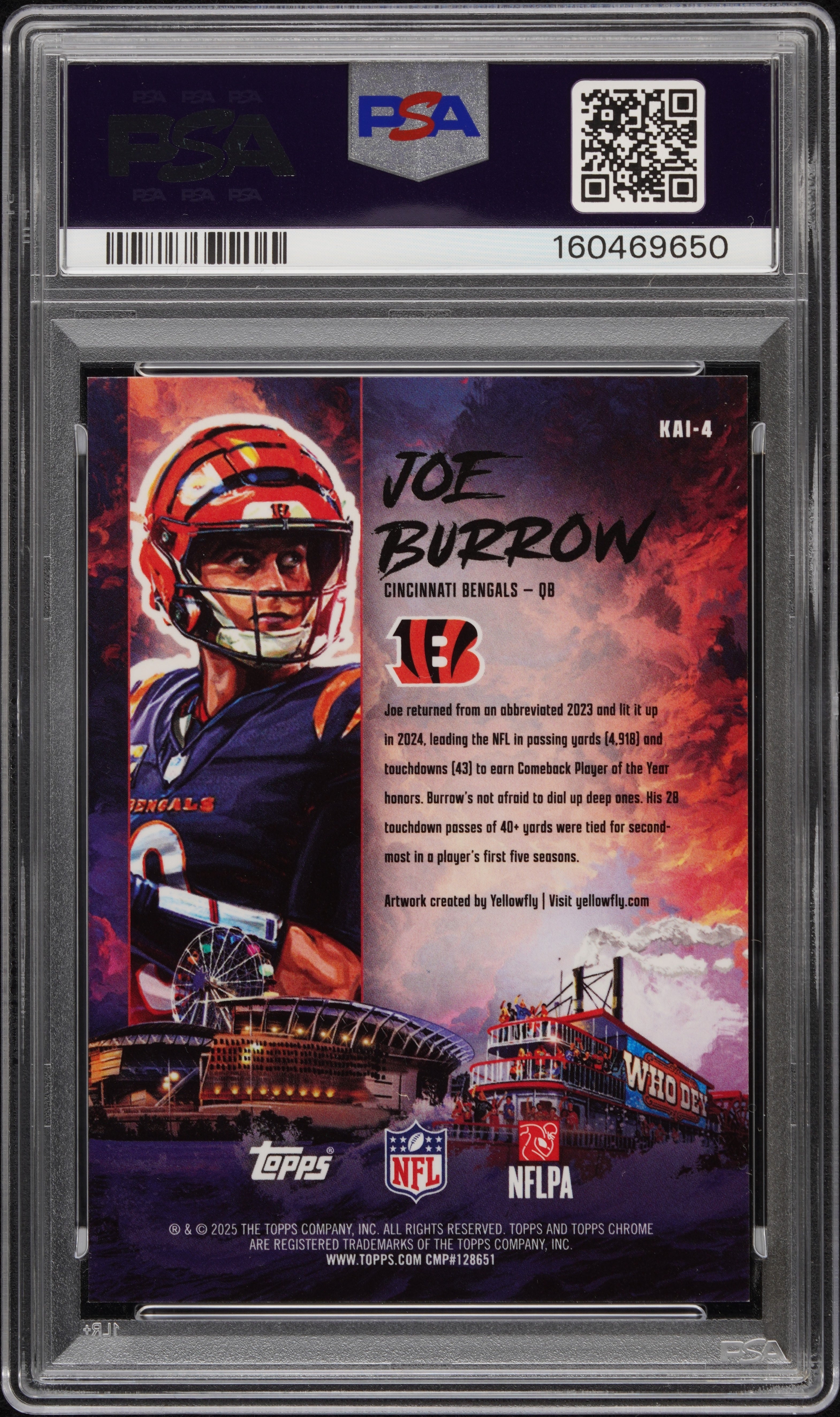 2025 Topps Chrome Kaiju Joe Burrow PSA 10
