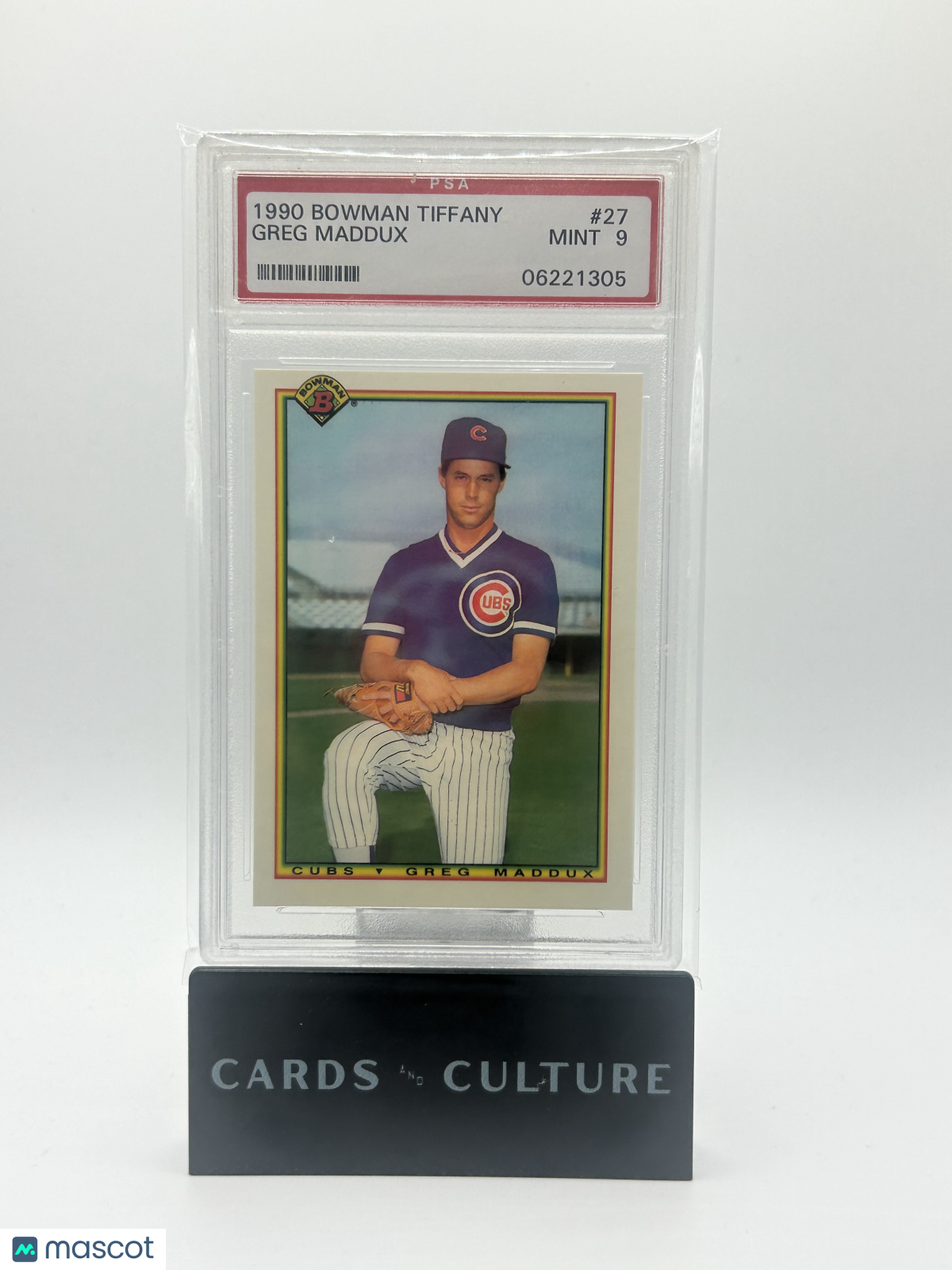1990 Bowman Tiffany Greg Maddux PSA 9