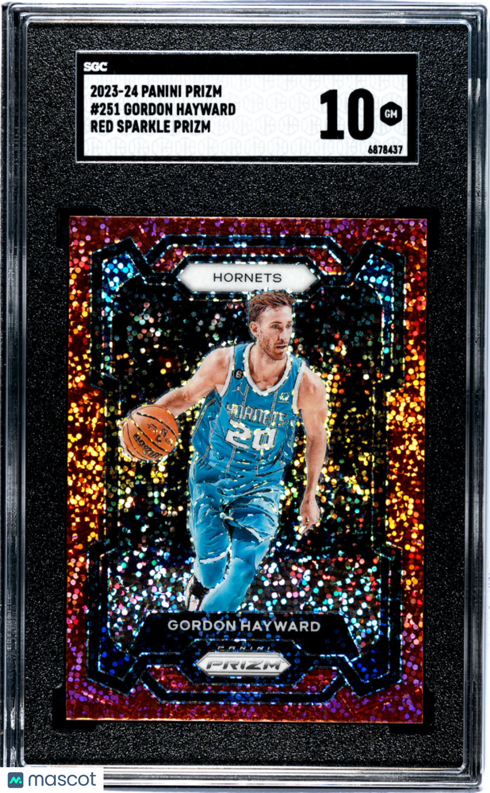 2023 Panini Prizm Gordon Hayward Red Sparkle SGC 10