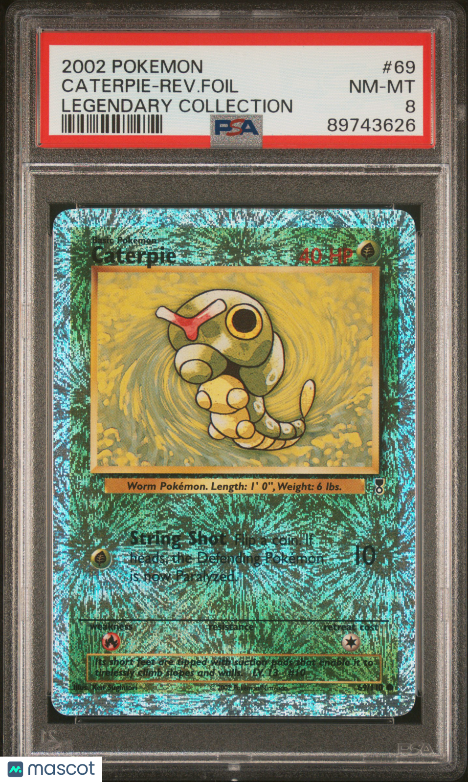2002 Pokemon Legendary Collection Caterpie-Rev. Foil #69 Legendary Collection PSA 8