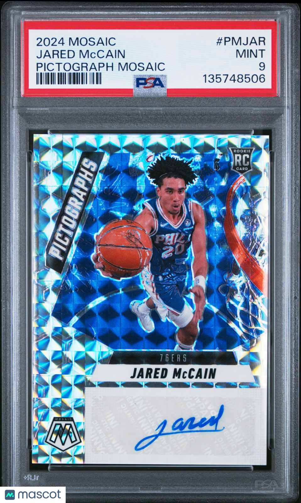 2024 Panini Mosaic Pictographs Mosaic Jared Mccain PSA 9