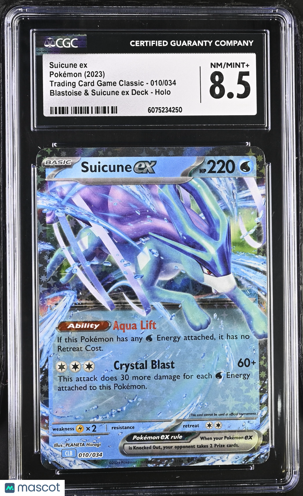 2023 Pokemon Trading Card Game Classic Suicune ex 010/034 CGC 8.5