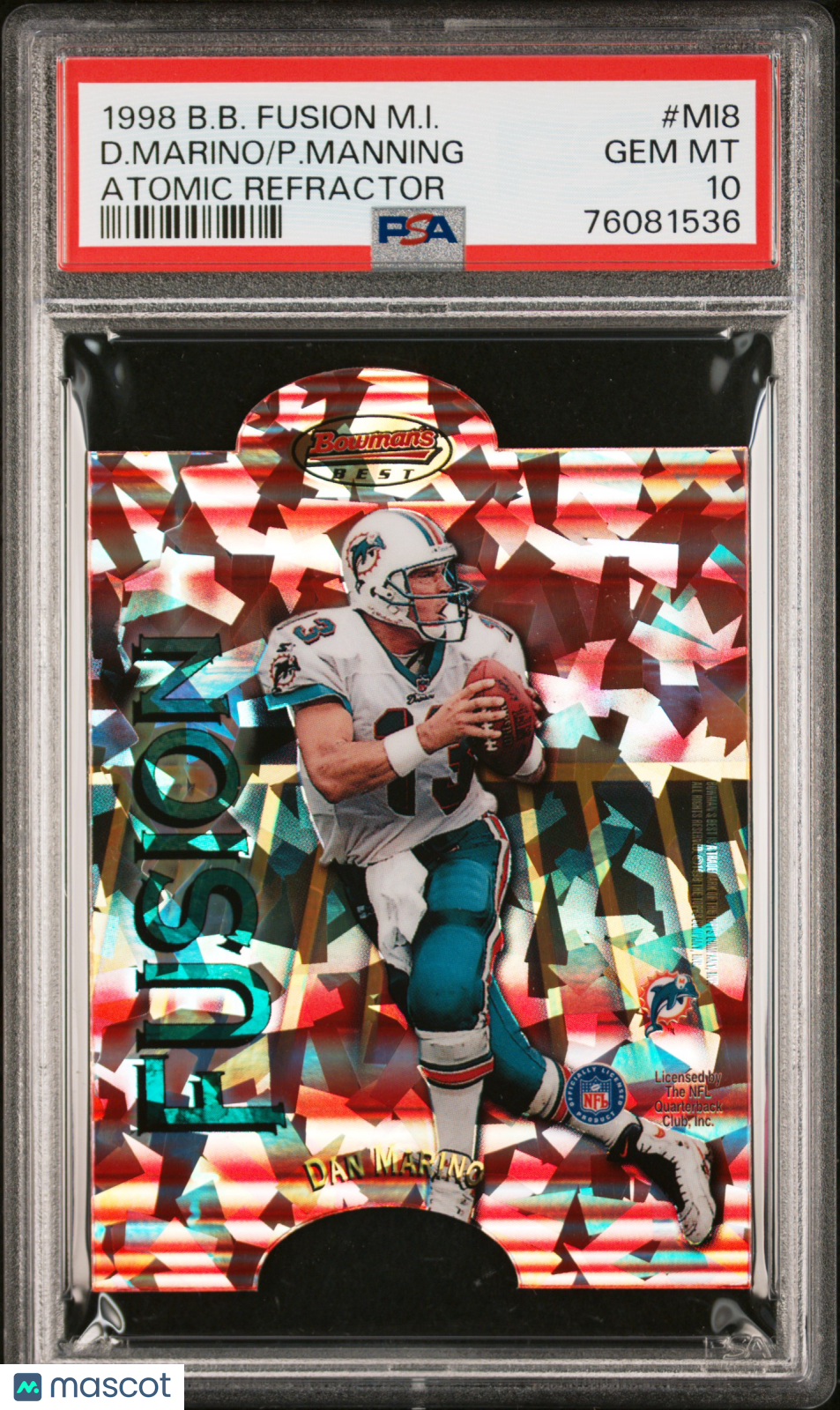 1998 Bowman's Best P. Manning D. Marino Atomic Refractor /25 PSA 10