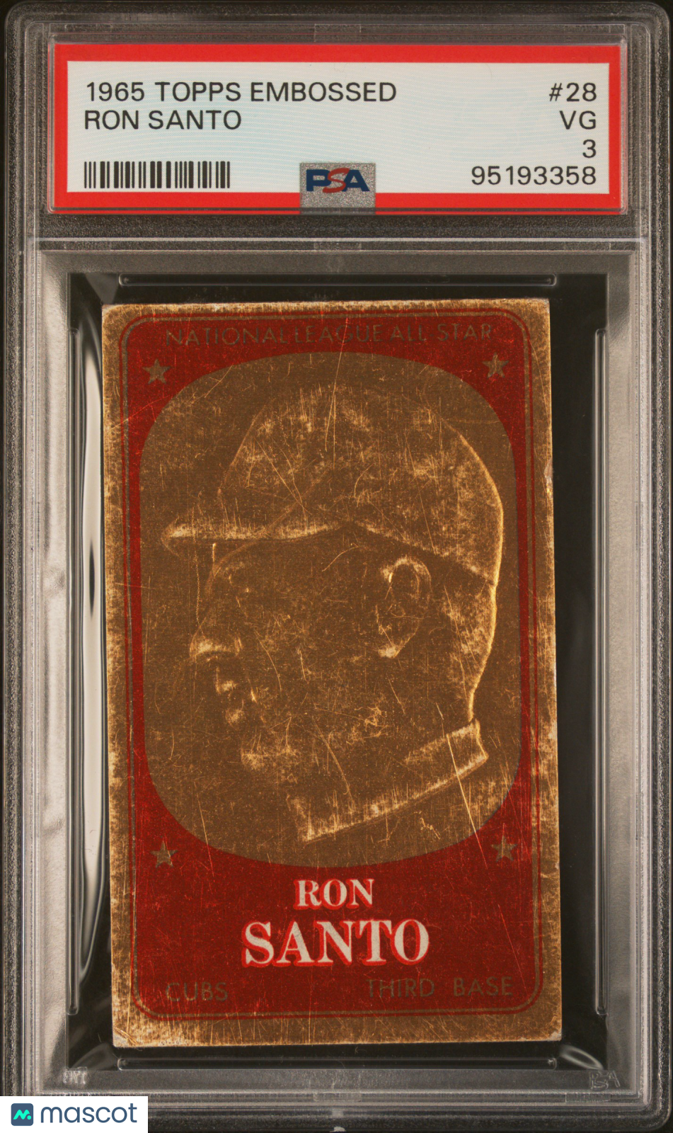 1965 Topps Embossed Ron Santo PSA 3