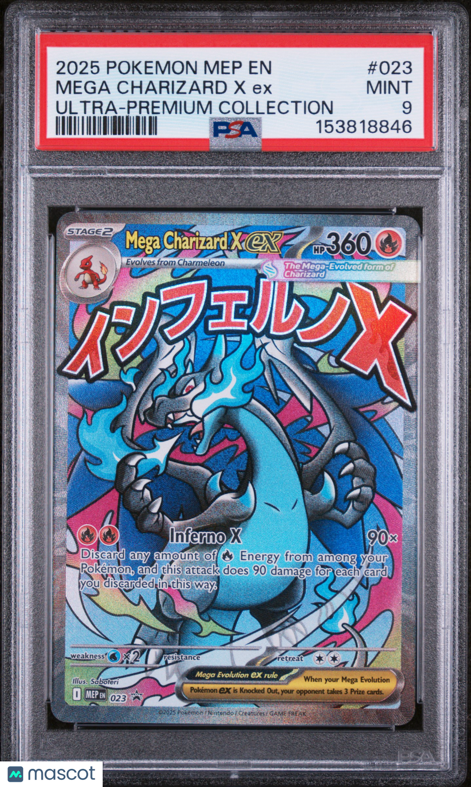 2025 Pokemon Mep EN-Me Black Star Promo Mega Charizard X EX Ultra-Premium Collection PSA 9