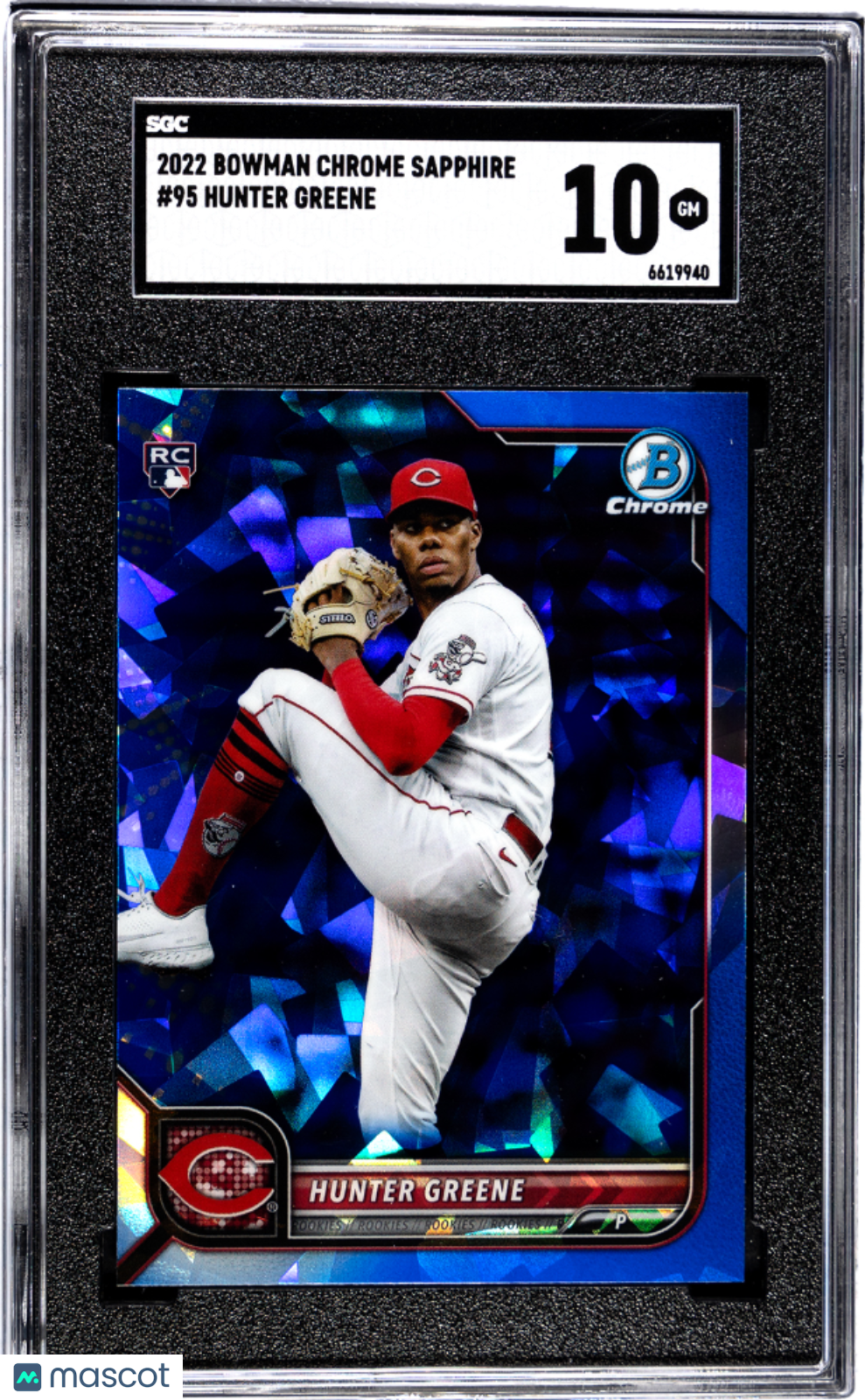 2022 Bowman Chrome Sapphire Hunter Greene SGC 10