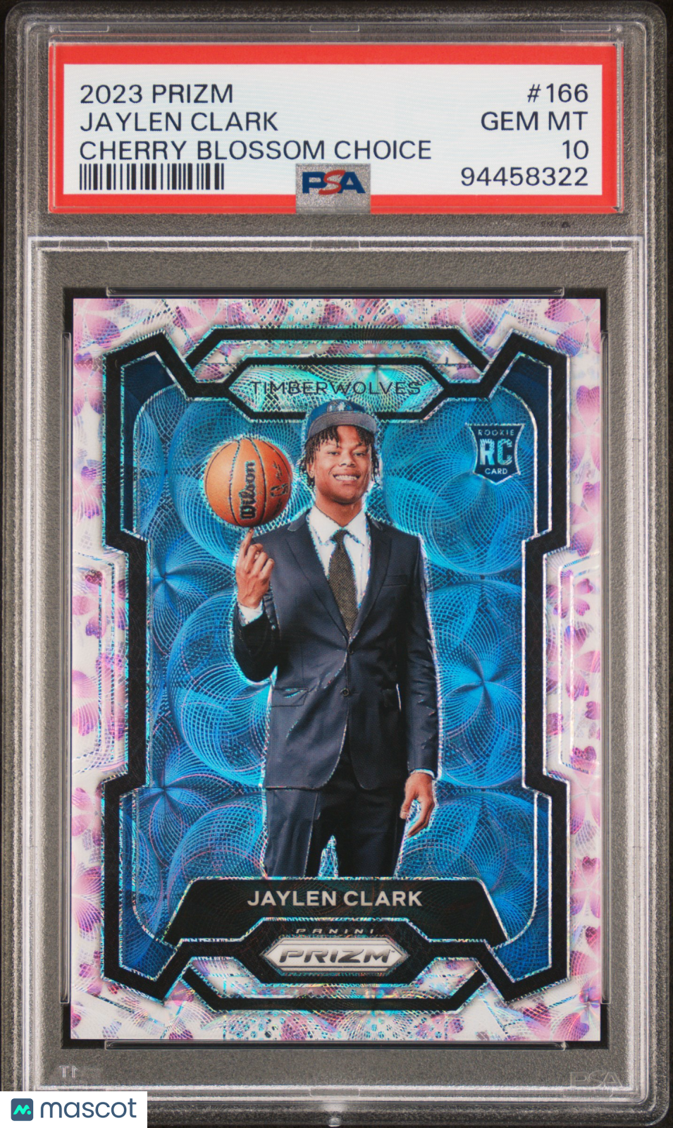 2023 Panini Prizm Jaylen Clark Cherry Blossom Choice /20 PSA 10