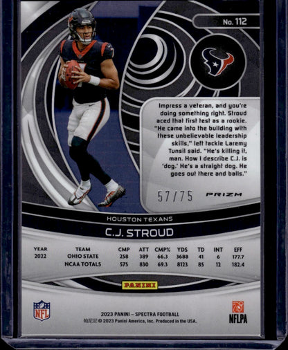 2023 Panini Spectra Football C.J. Stroud RC 57/75