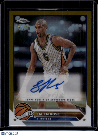 2024 Topps Chrome Basketball Jalen Rose Gold /50 Auto