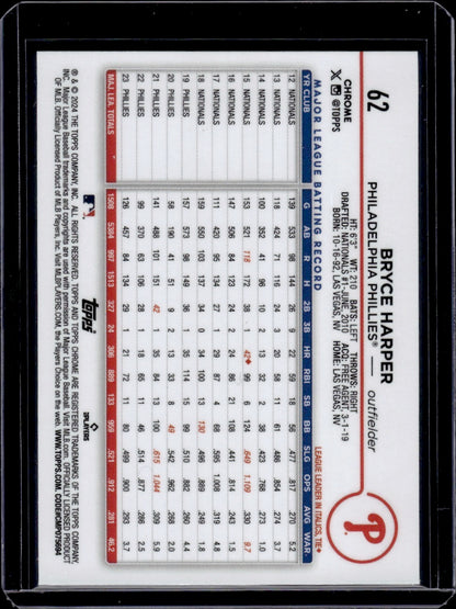 2020 Topps Chrome Bryce Harper Gold Wave /50