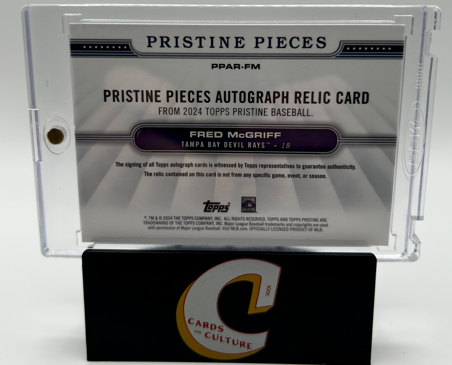 2024 Topps Pristine Pristine Pieces Fred McGriff Autograph Relic 41/50