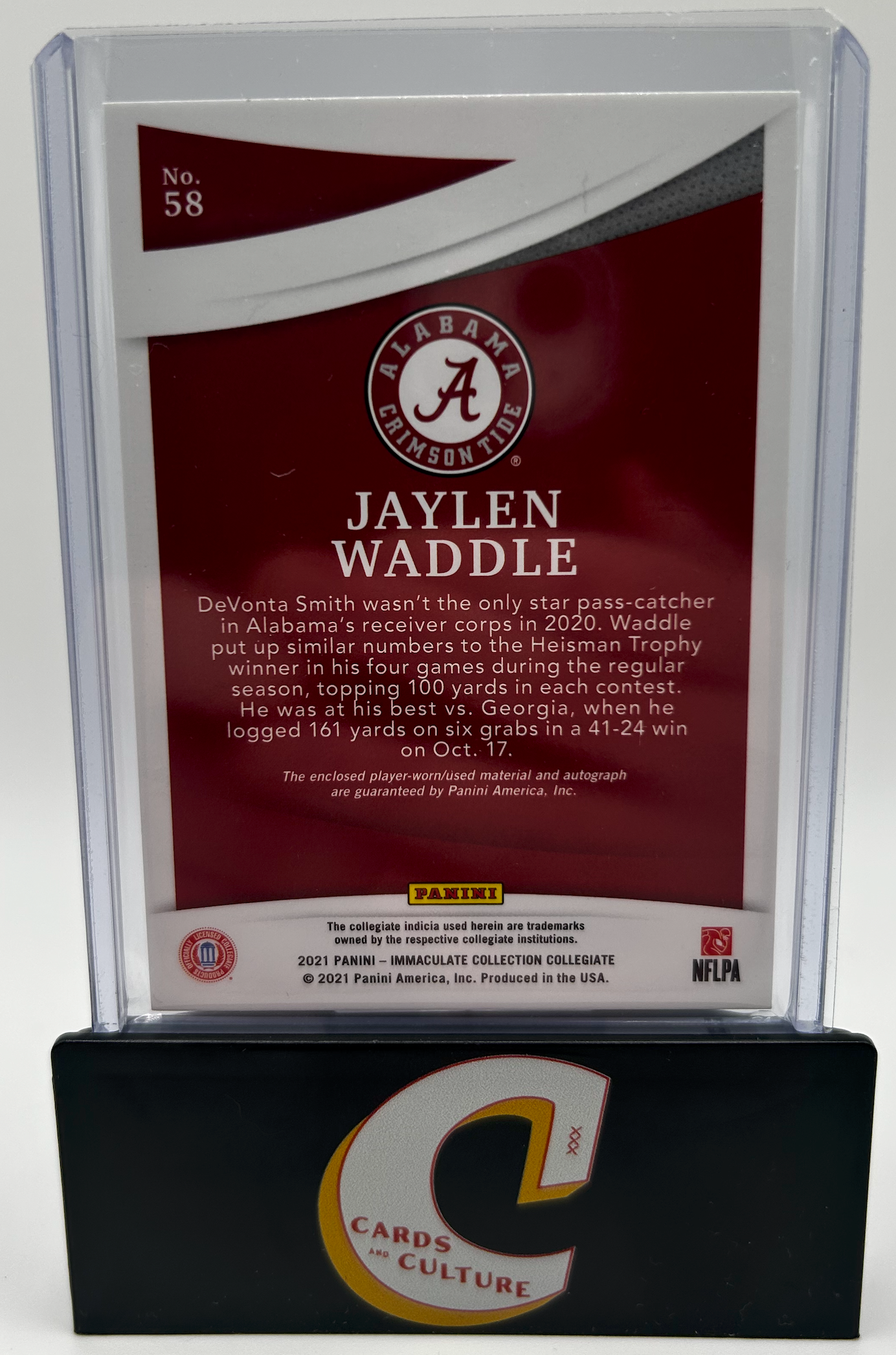 2021 Panini Immaculate Collection Collegiate Jaylen Waddle RPA /10