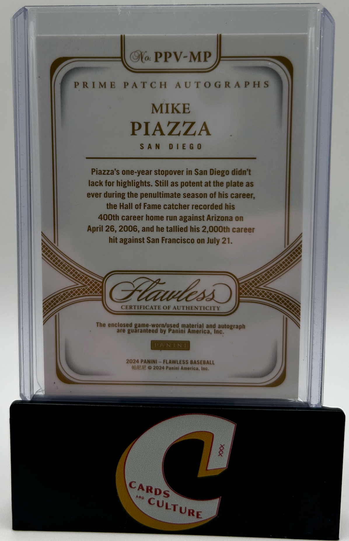 2024 Panini Flawless Mike Piazza Patch Auto /15