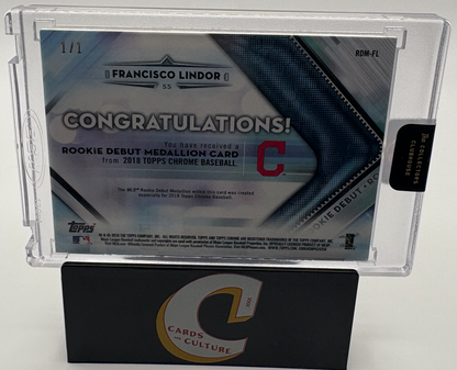 2018 Topps Chrome Rookie Debut Medallion Francisco Lindor 1/1 Medallion